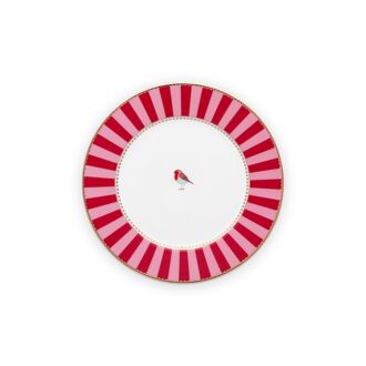 Pip Studio Love Birds Gebaksbord Rood/Roze 17 cm