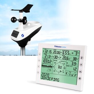 Buienradar BR-1800 - Professioneel weerstation met draadloze buitensensor, wit