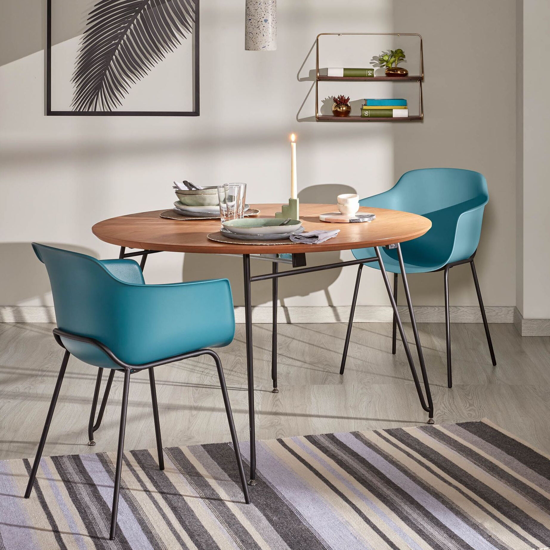 Kave Home Uitschuifbare Ronde Eettafel Novac Ø120 x 120 - 200cm - Naturel - 8433840497310