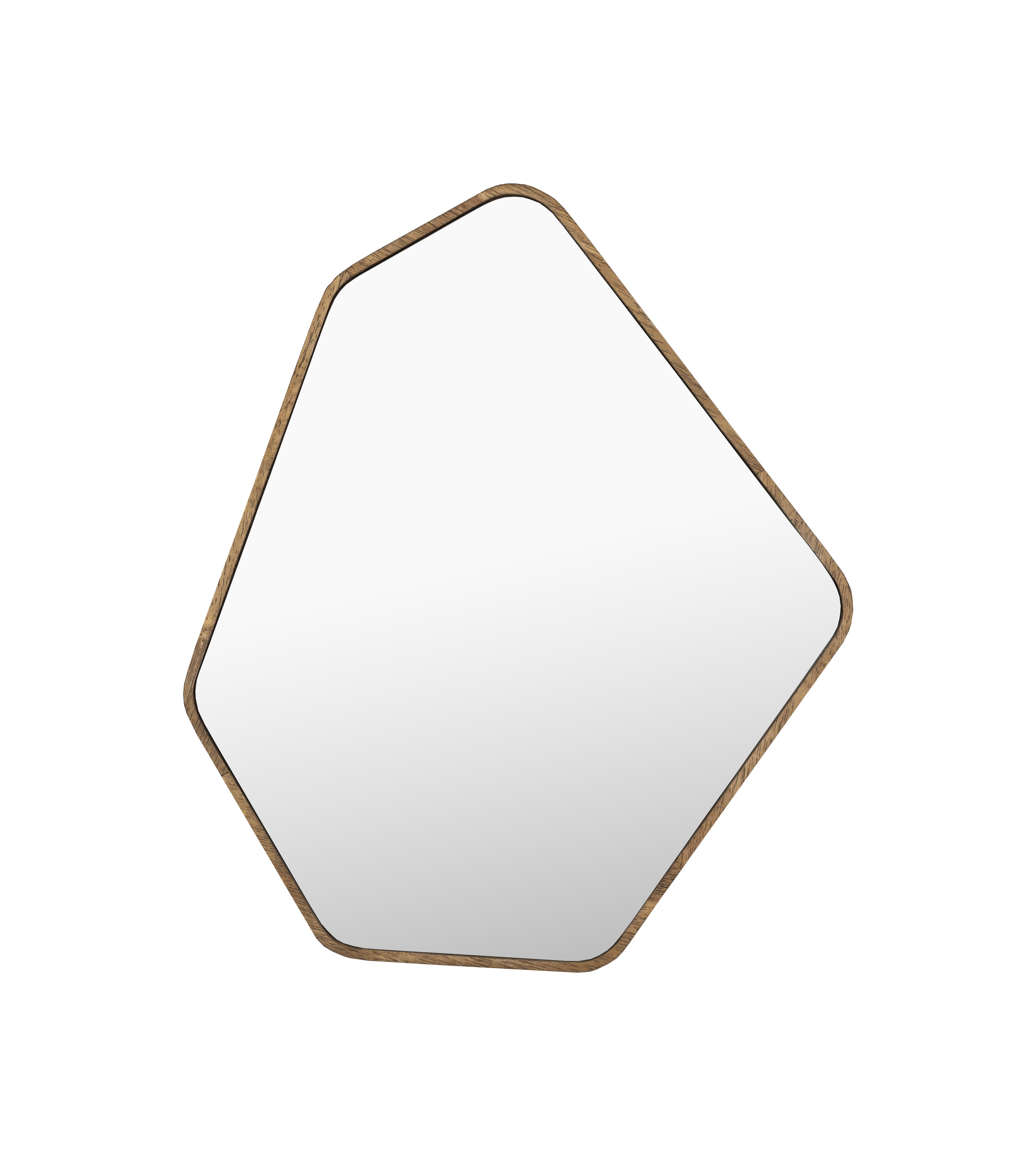 Dutchbone Organische Spiegel Bryn Rubberhout, 50 x 42cm - Bruin - Japandi - 8718548090101