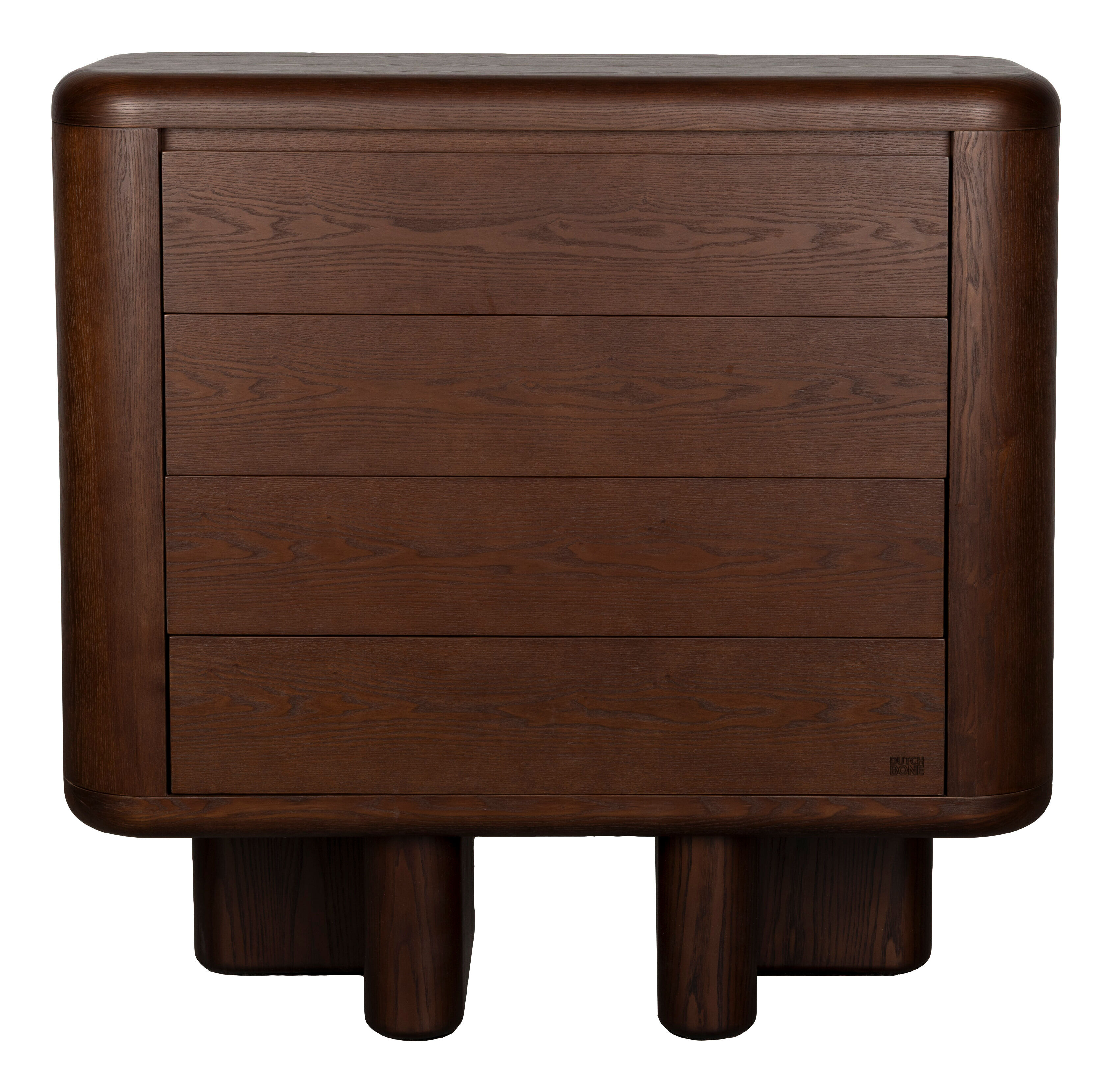 Dutchbone Ladekast Herman Walnootlook, Met 4 laden - Bruin - 8718548104303