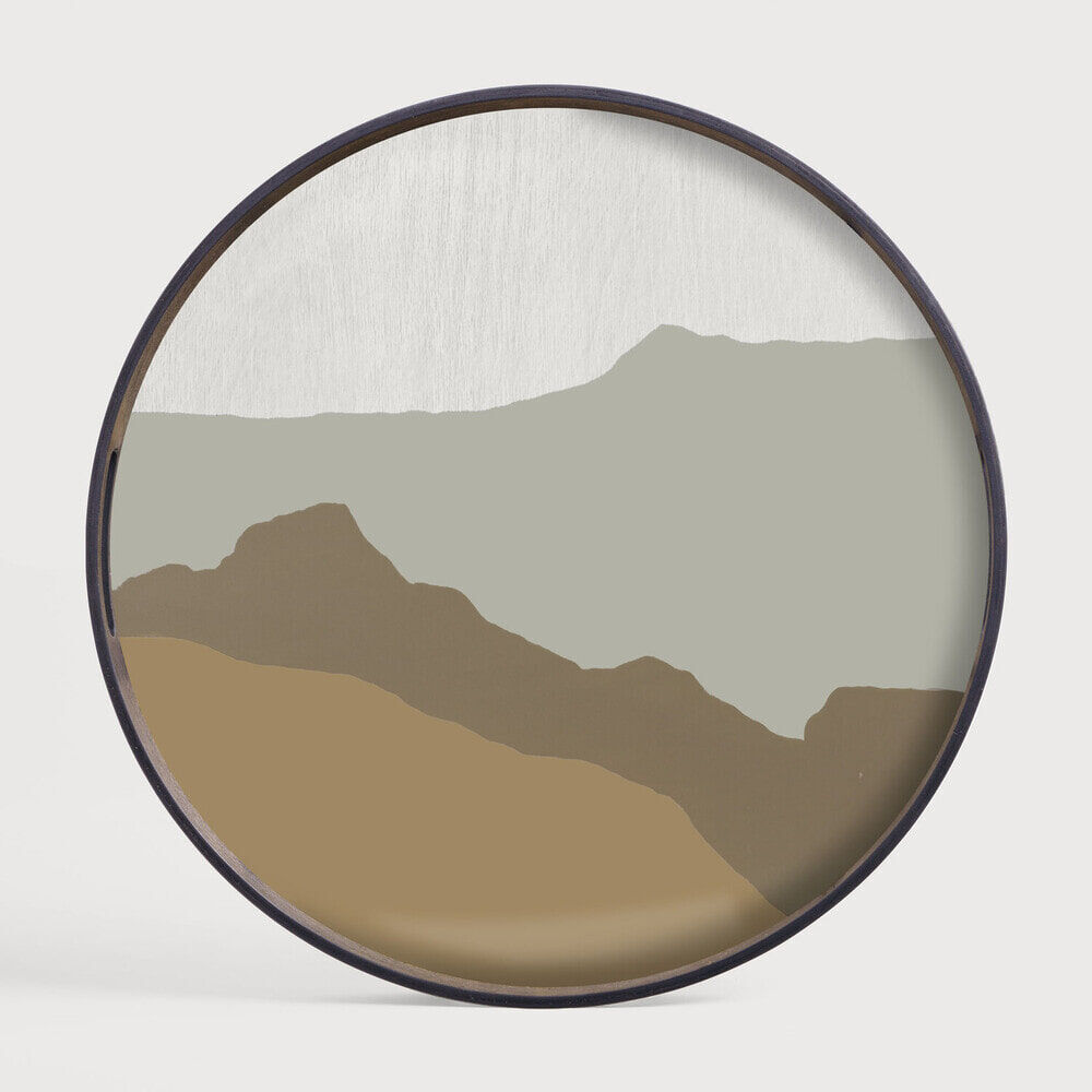 Ethnicraft Rond Dienblad Wabi Sabi 48cm - Zand - 5404023603814