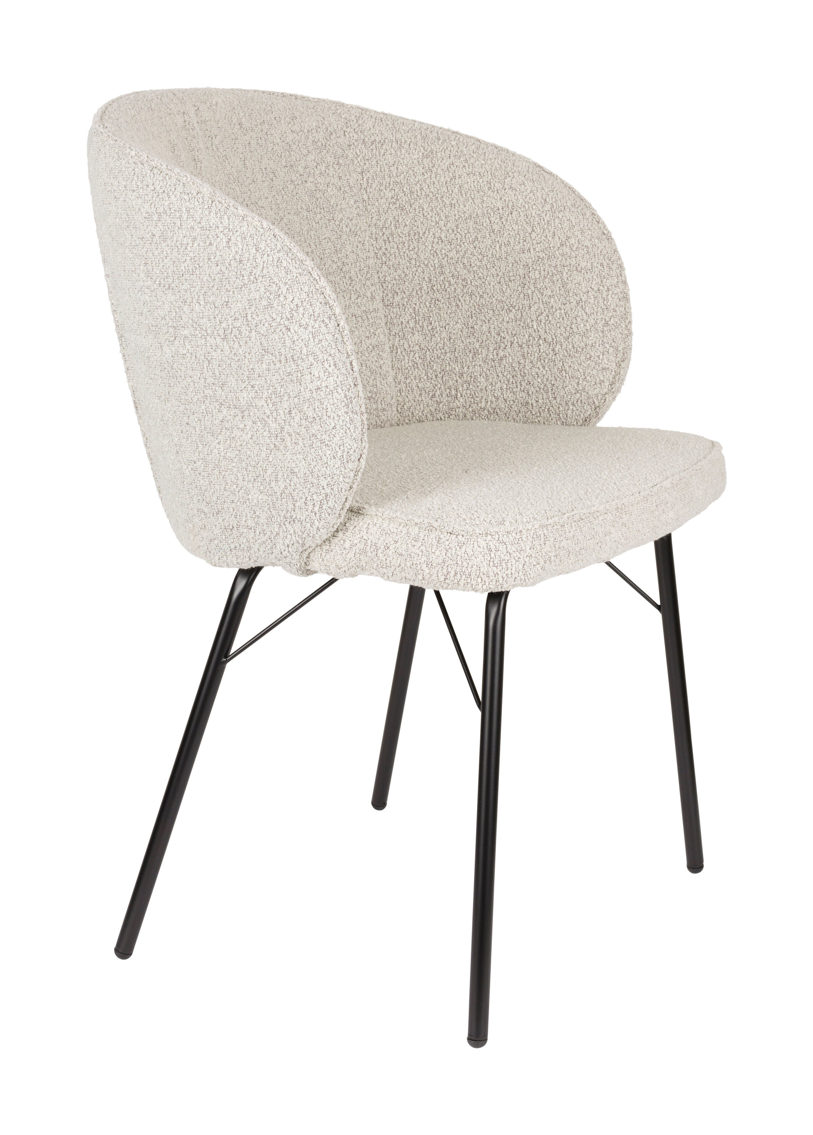 ZILT Eetkamerstoel Lysandra Bouclé - Beige - 9503578135811