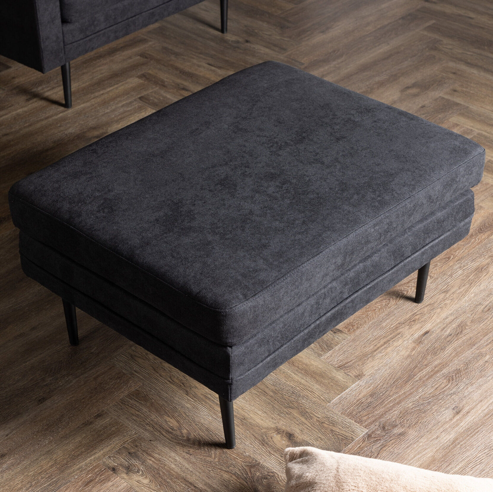 Nohr Hocker Tylan Linnenlook - Zwart - 7350107080249