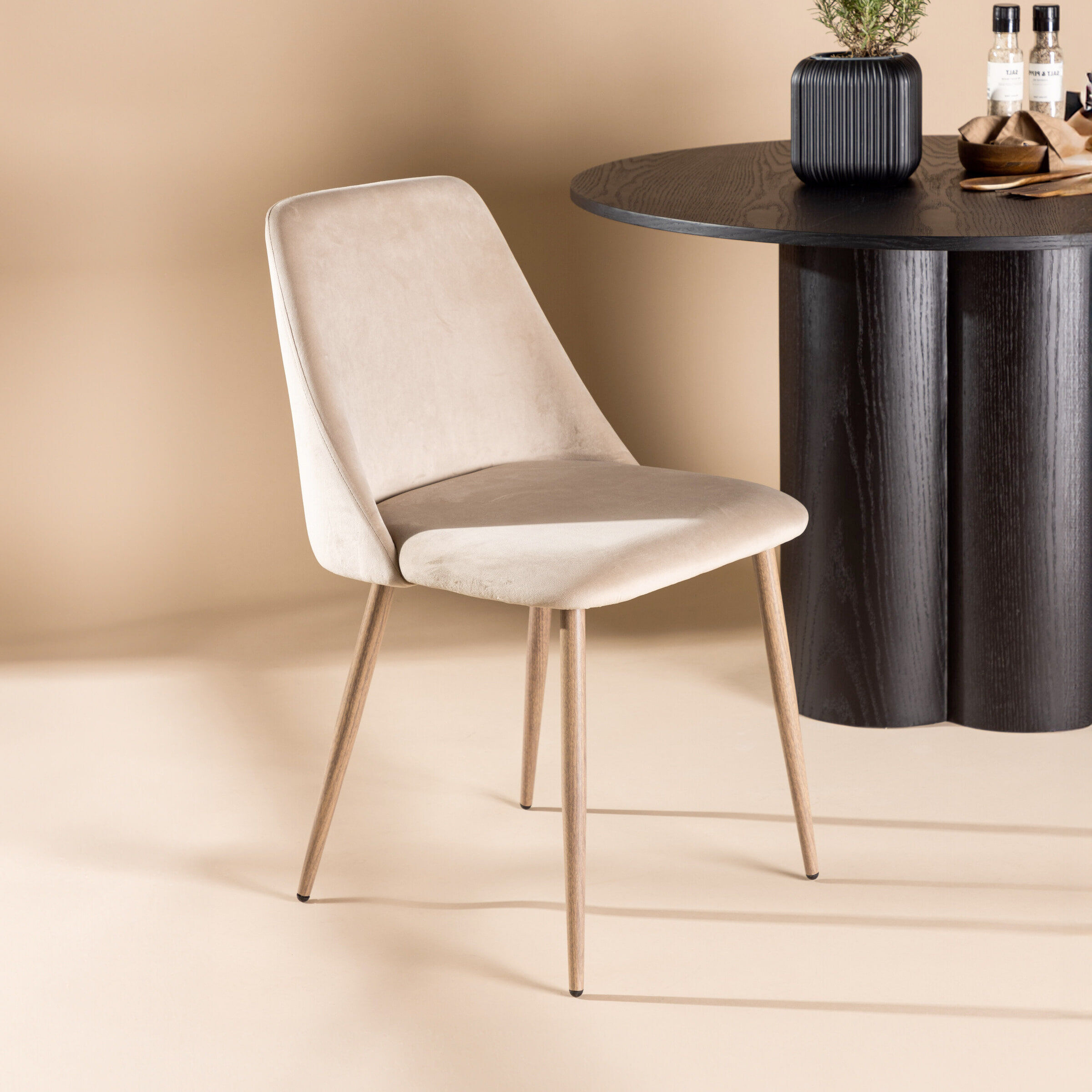 Nohr Eetkamerstoel Denon Velvet - Bruin - 7340206997012