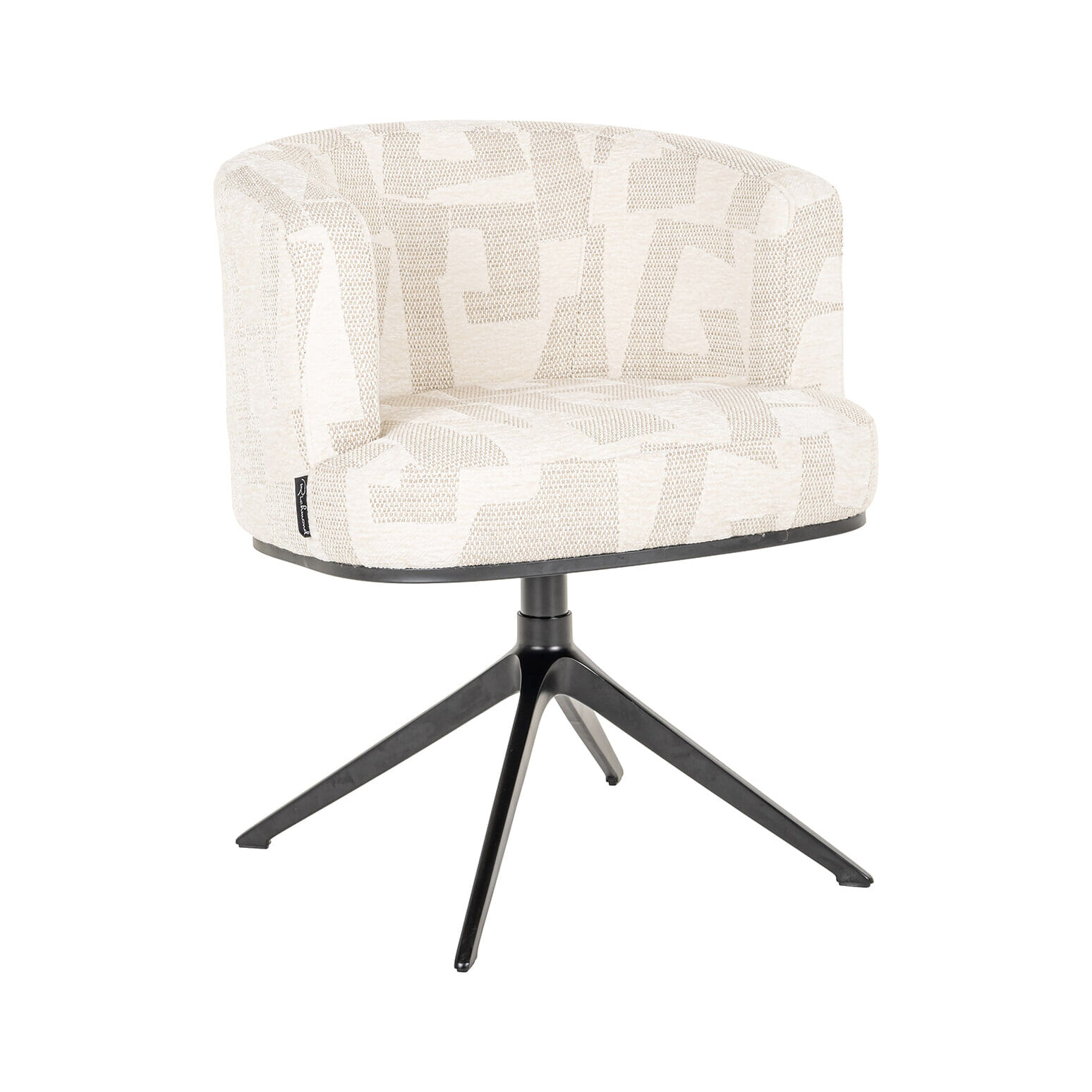 Richmond Draaibare Eetkamerstoel Cheyenne Graffic stof - Beige - 8721009413241