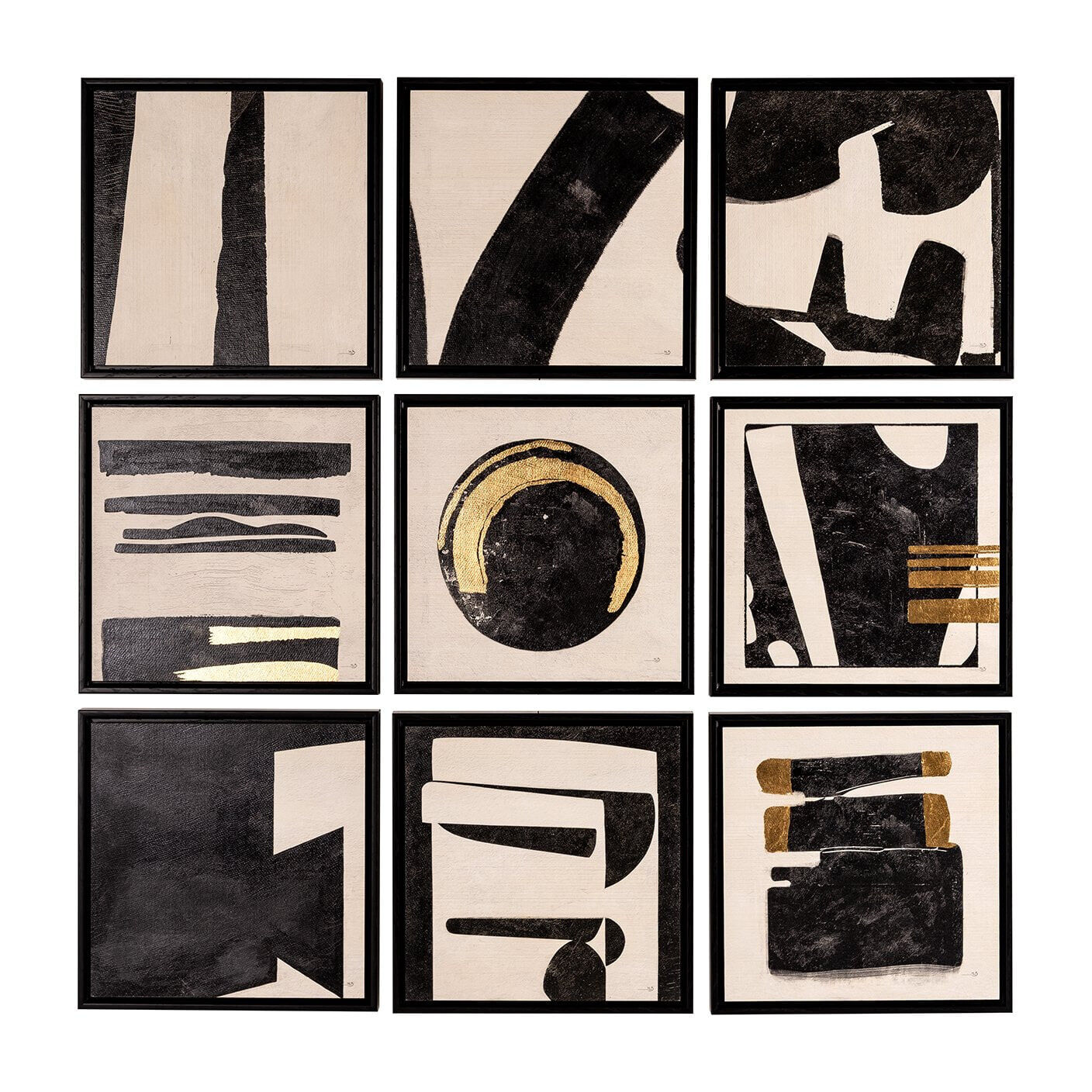 Richmond Wall Art Gabri Set van 9 stuks - Zwart - 8721009417614