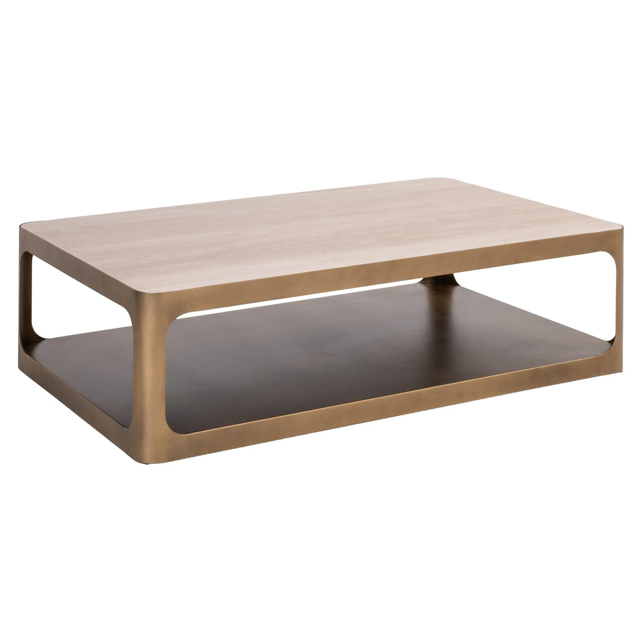 Richmond Salontafel Claridge Keramiek/Glas en ijzer, 130 x 80cm - Zand - 8721009419069