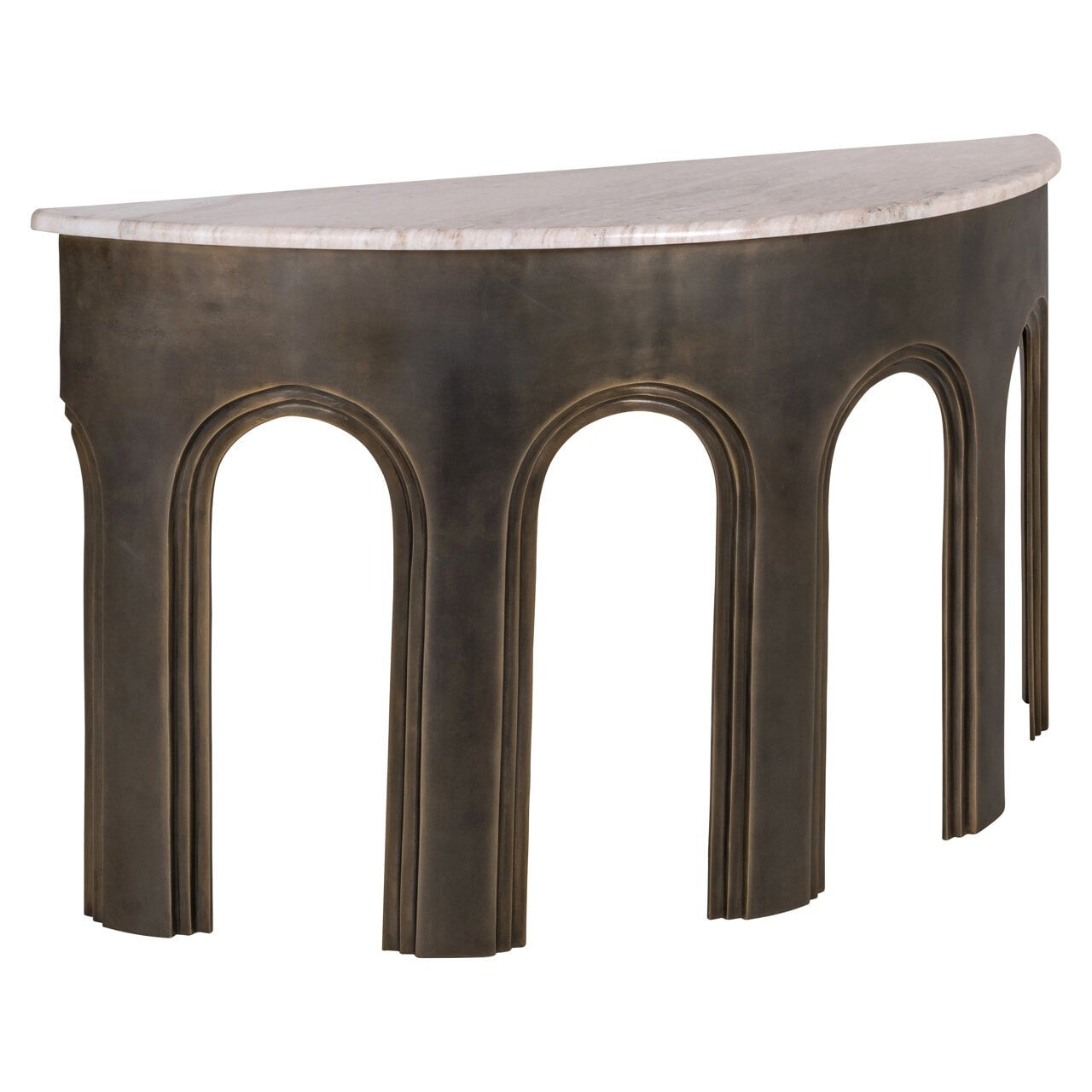 Richmond Sidetable Sanchis Marmer en Brass Antique, 140cm - Goud - 8721009421635