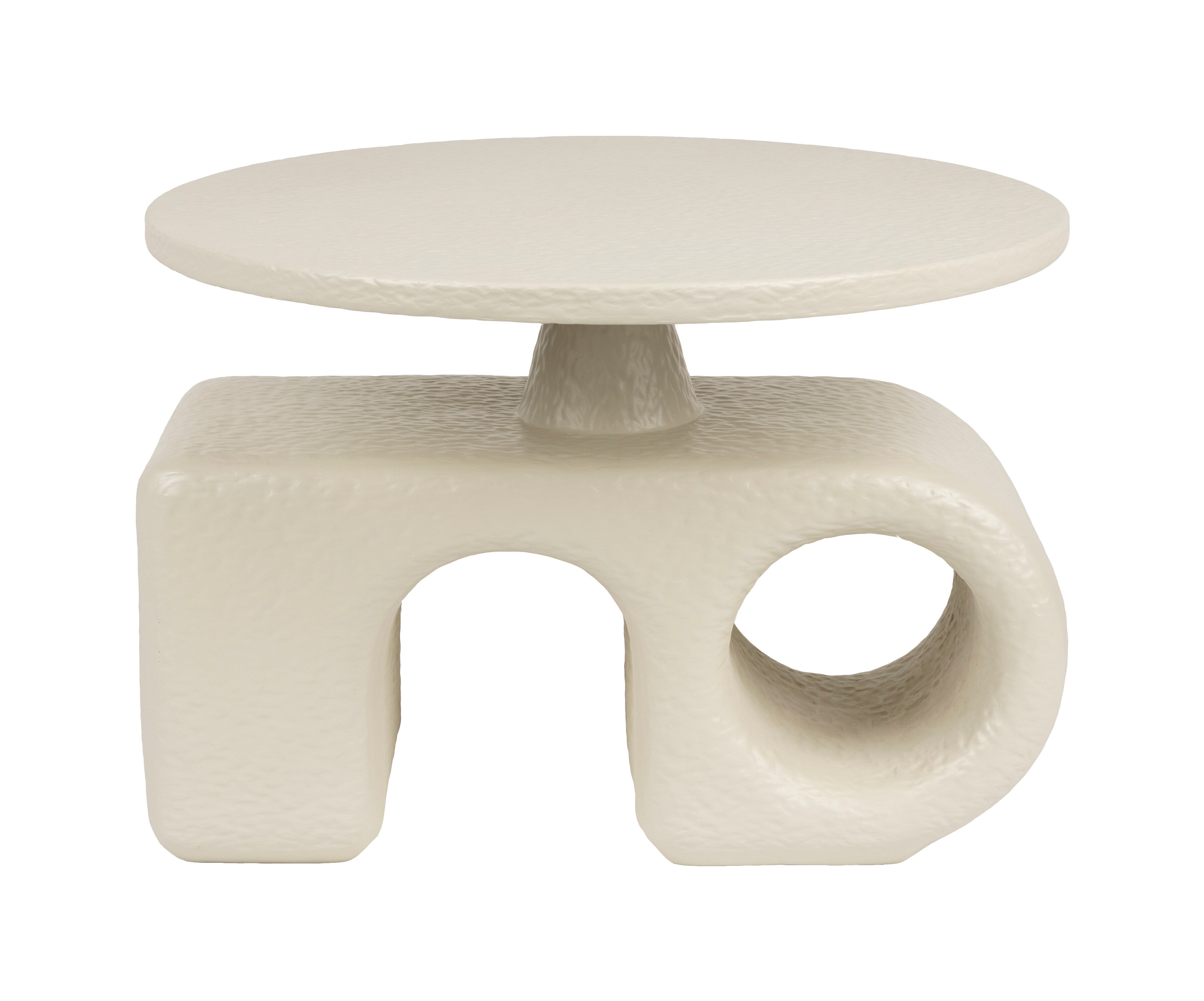 Zuiver Bijzettafel Hermit Resin, 58cm - Beige - Rond - 8718548087736