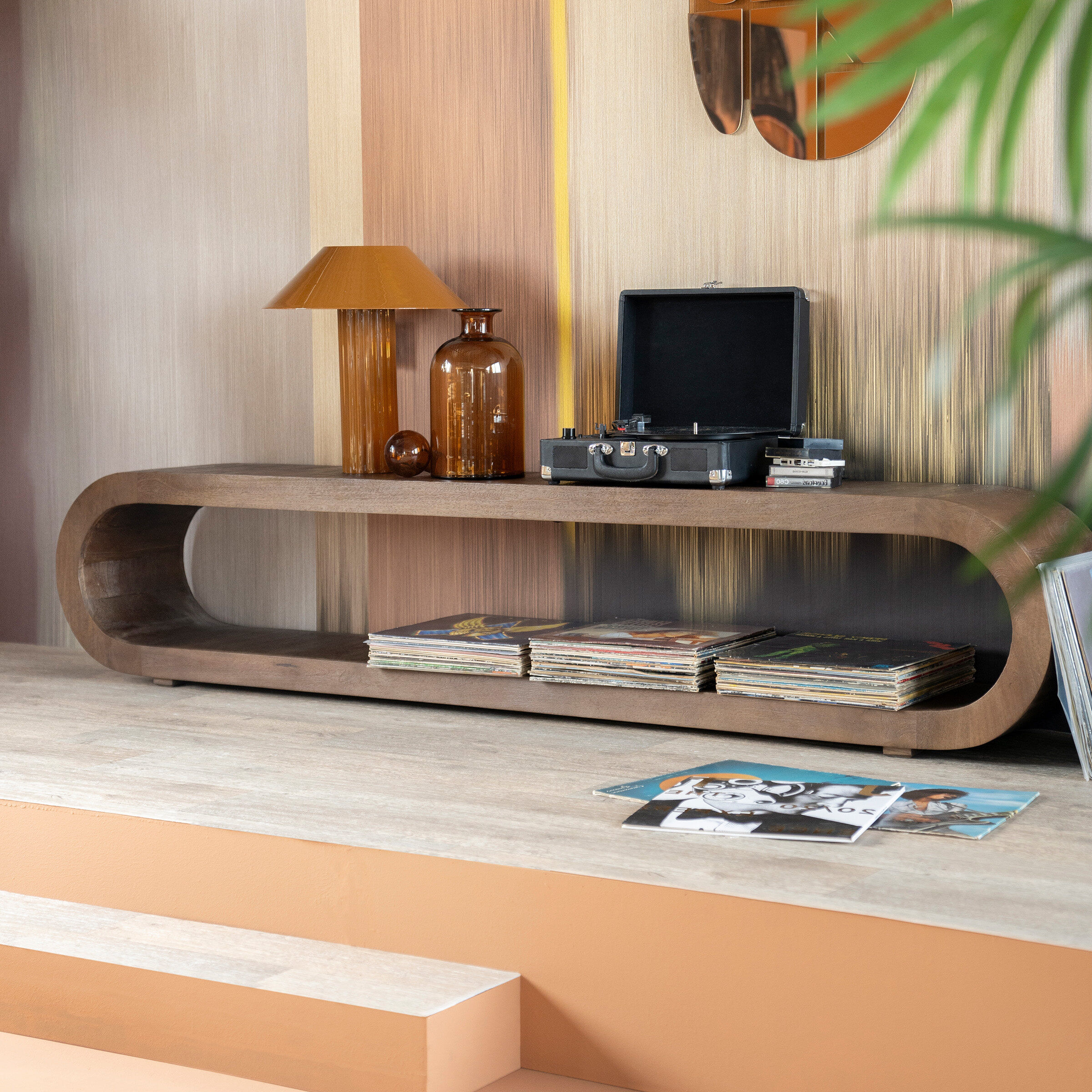 By-Boo TV-meubel Elora Mangohout, 200cm - Bruin - 8720874593461