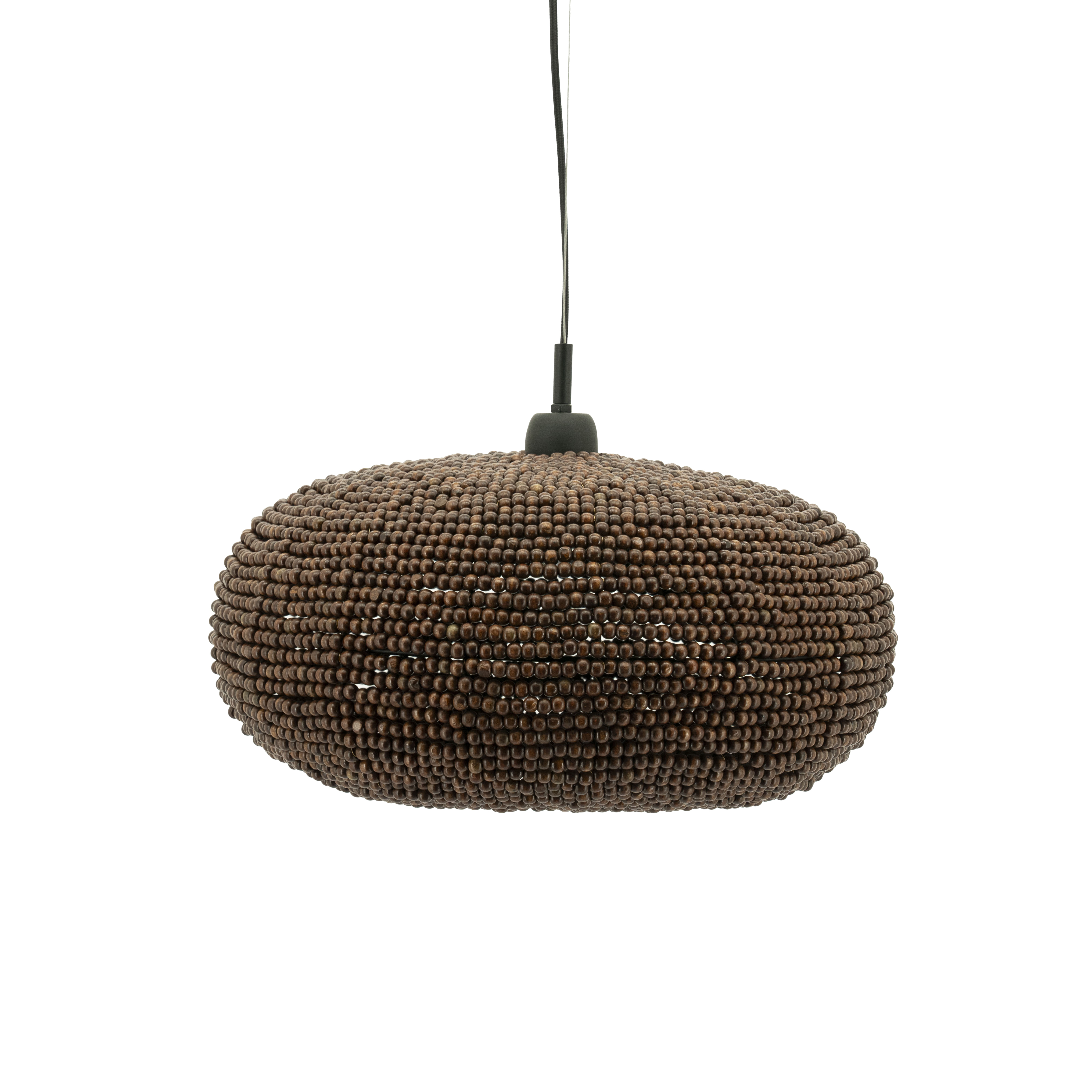 By-Boo Hanglamp Shanga Houten kralen, 46cm - Bruin - 8720874595526