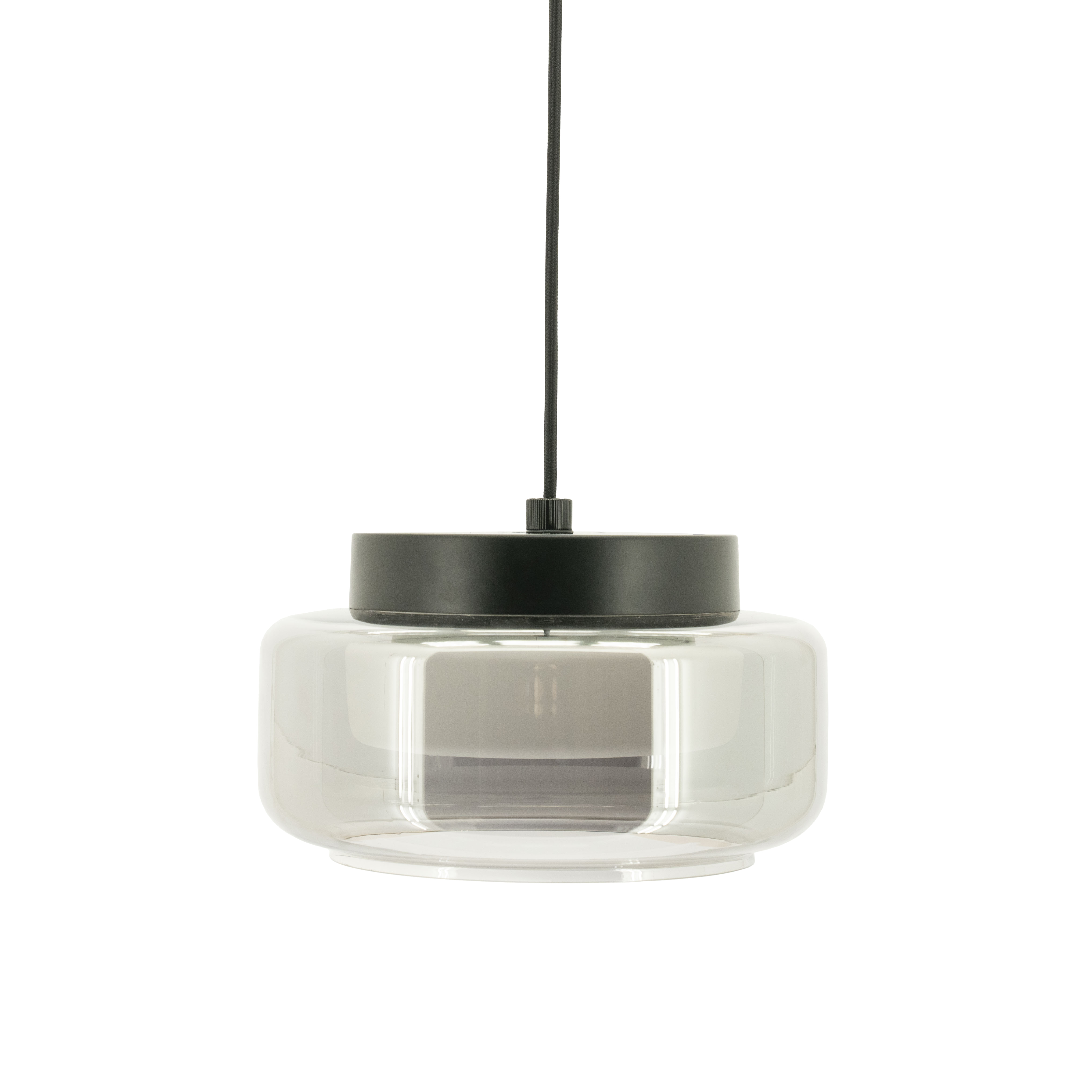By-Boo Verstelbare Hanglamp Pivot Glas - Grijs - 8720874595618
