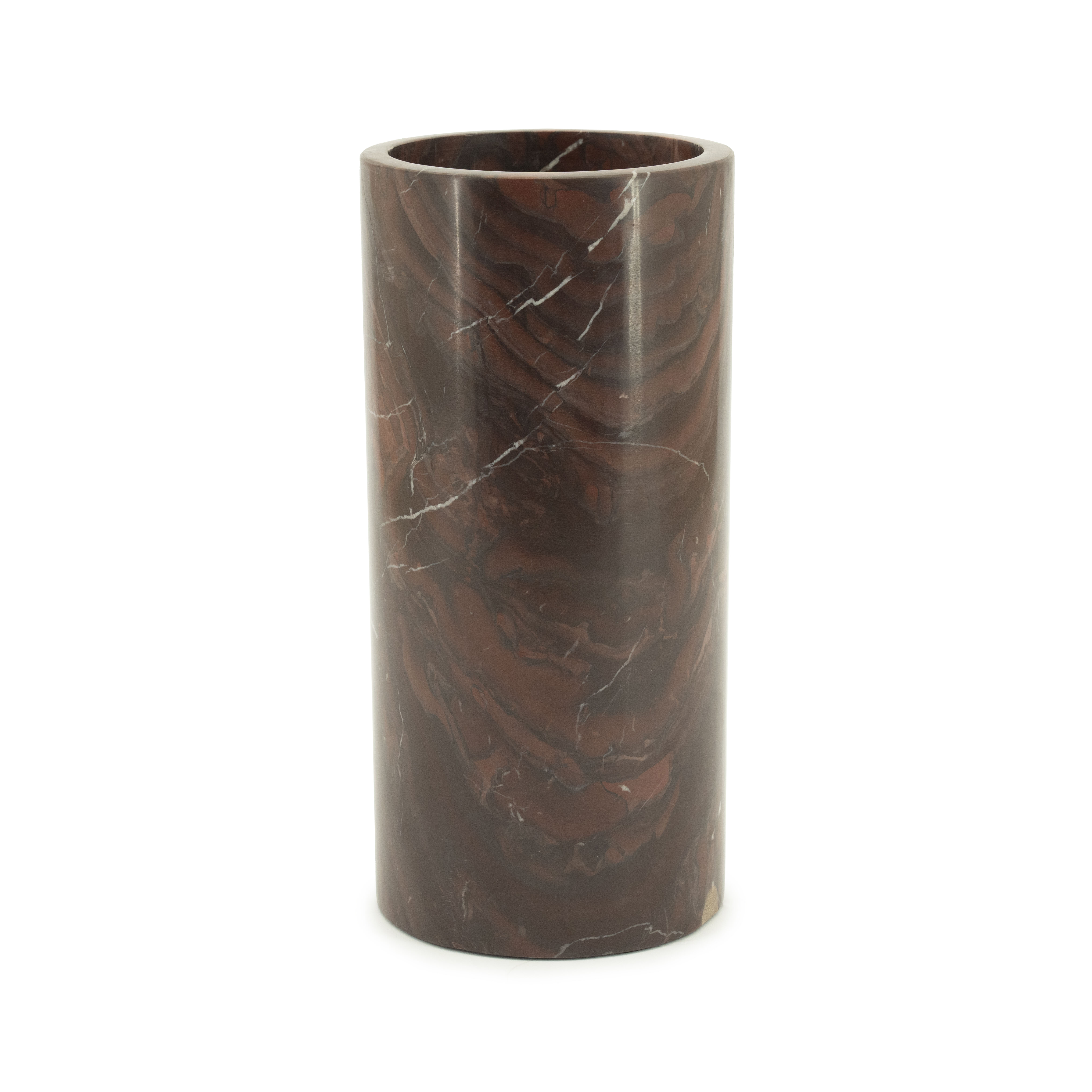 By-Boo Vaas Rosso Marmer, 33cm hoog - Rood - 8721274901290