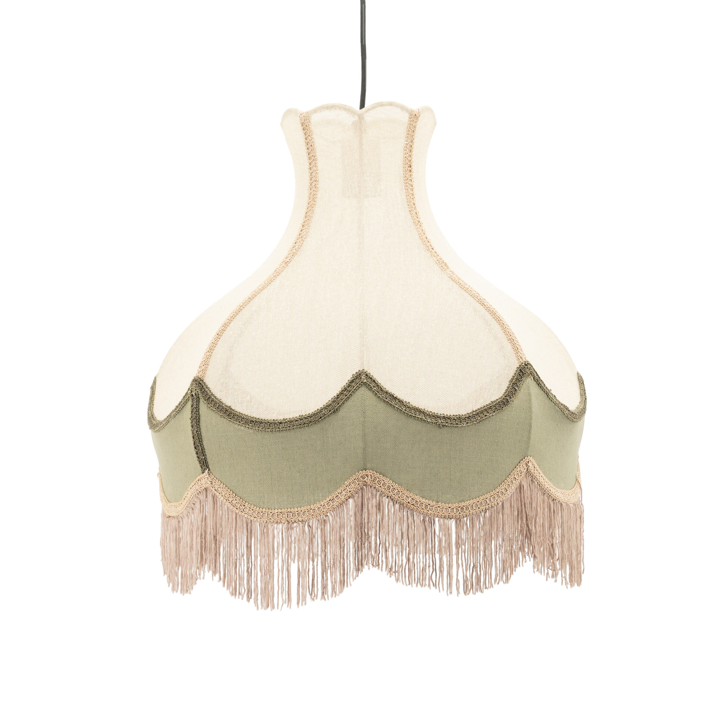By-Boo Hanglamp Fringaloo Katoen en jute - Groen - 8721274902914