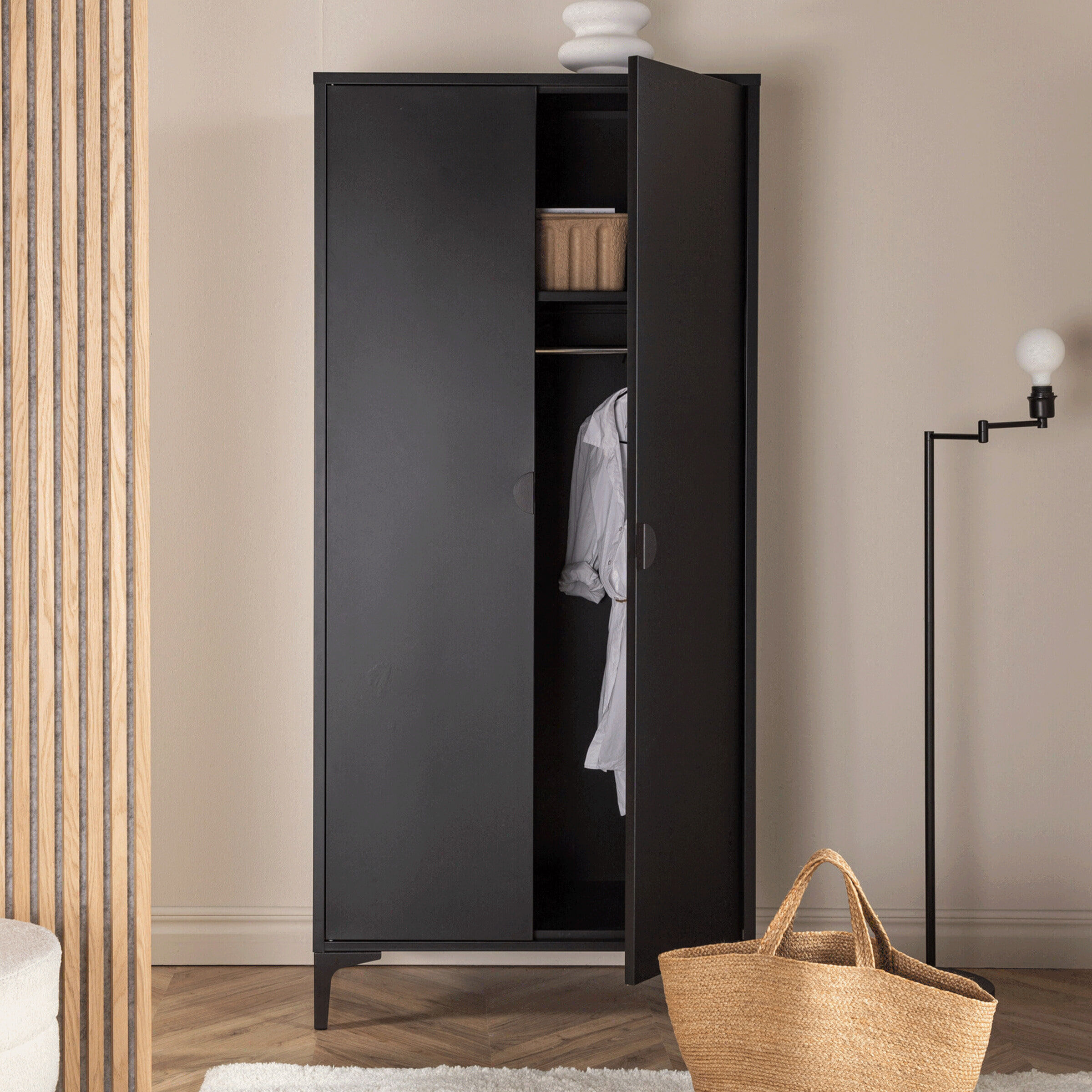 Nohr Kledingkast Danyella 183 x 85cm - Zwart - 7340220835529