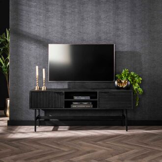 LifestyleFurn TV-meubel Novy Mangohout, 140cm - Massief mango zwart - 9501628687150