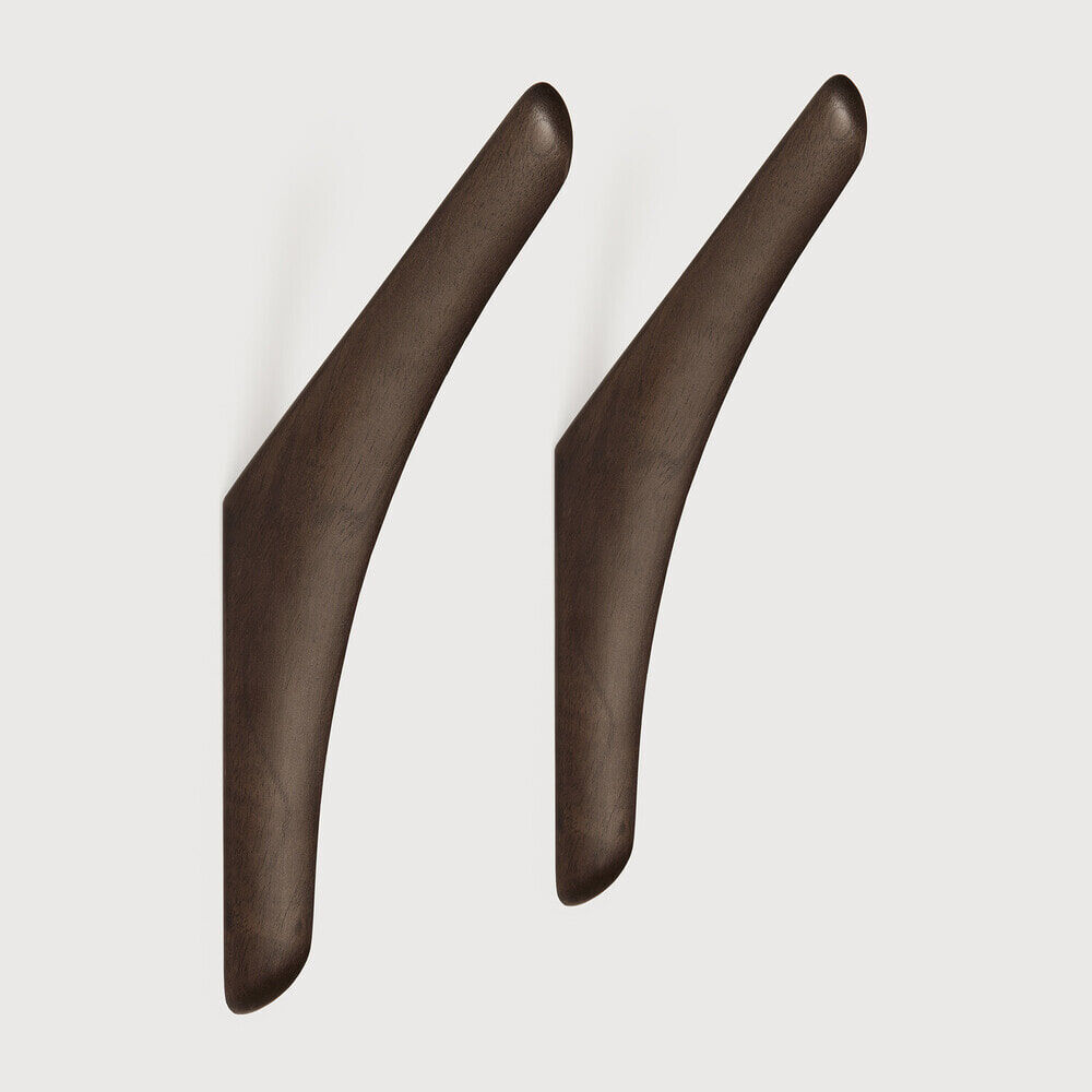 Ethnicraft Wandhaak PI Mahoniehout, Set van 2 stuks - Donkerbruin - 5404023615312