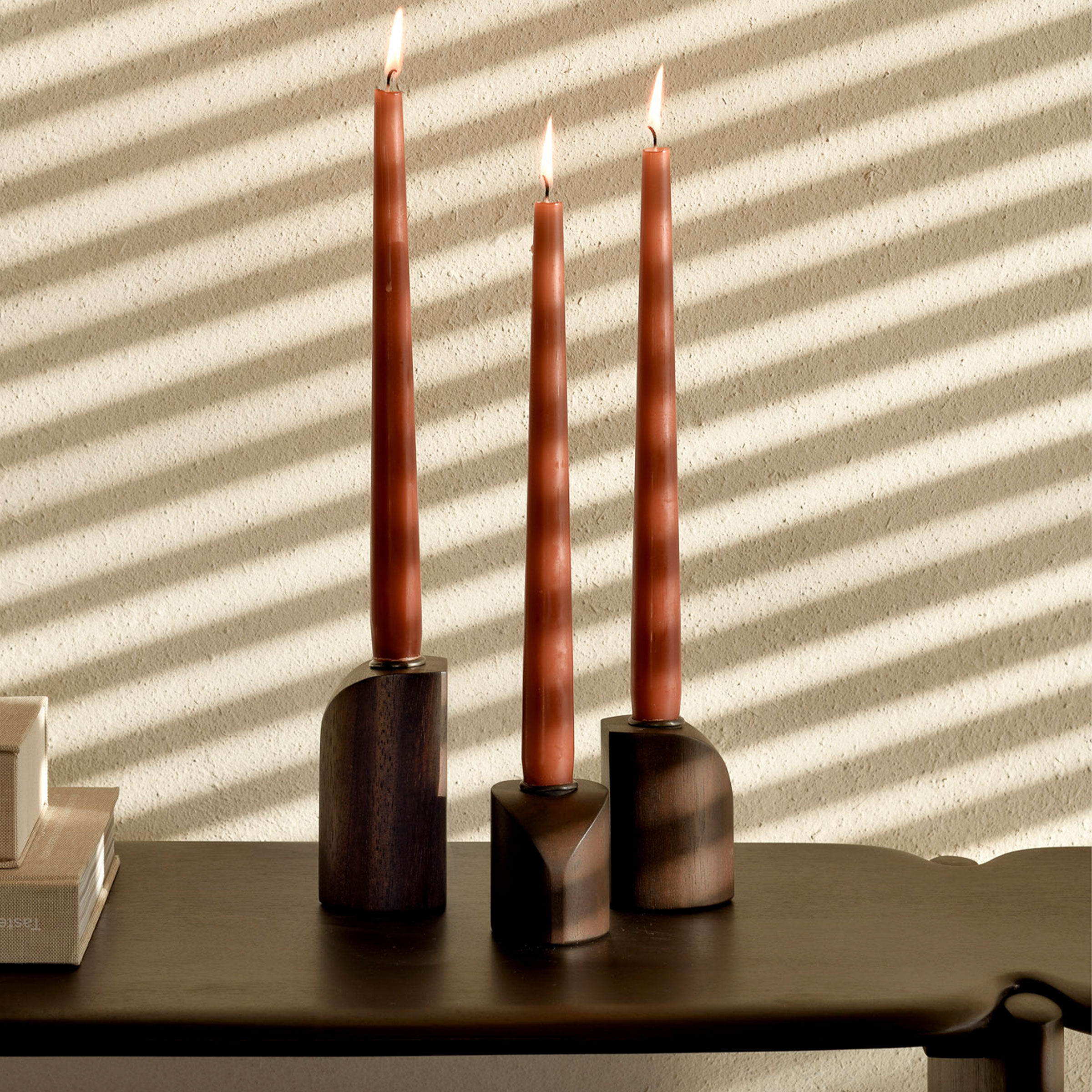 Ethnicraft Kaarshouder PI Mahoniehout, Set van 3 stuks - Donkerbruin - 5404023615732