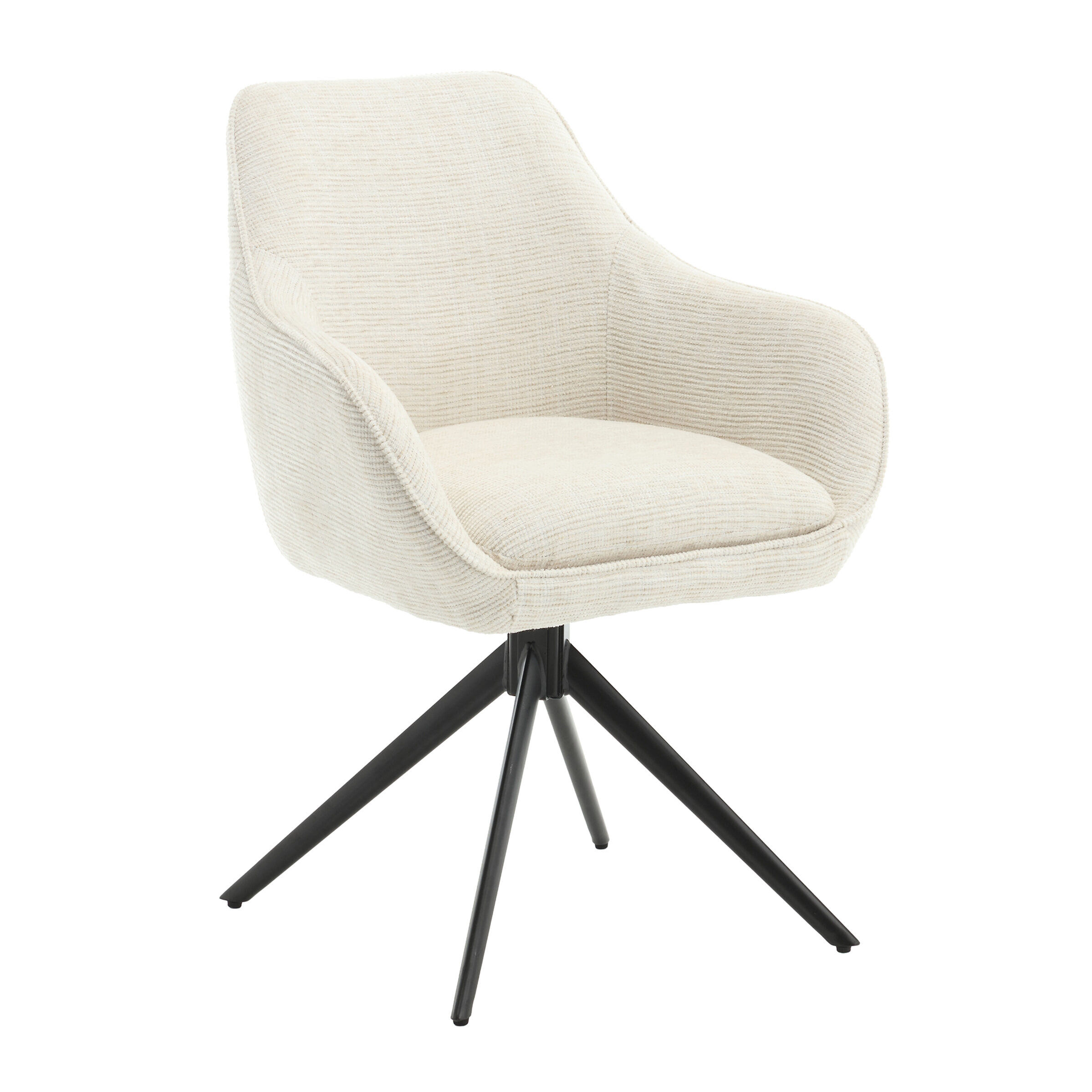 Sohome Draaibare Eetkamerstoel Toby Stof met handgreep - Zand - 7439612662666