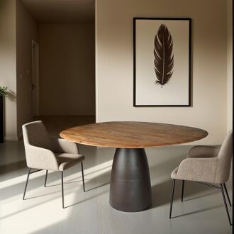 Brix Organische Eettafel Marron Mangohout, 140cm - Espresso - 7439613574531