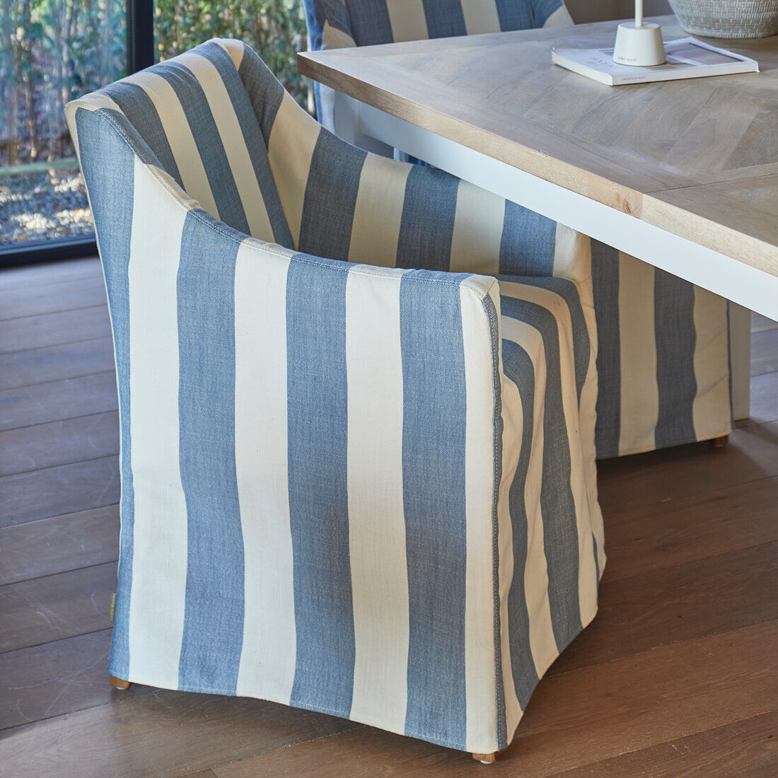 Rivièra Maison Eetkamerstoel Firenze - French Blue Stripe - 8720794228337