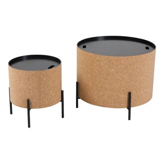 Artistiq Salontafel Carlyle Kurk, Set van 2 stuks - Bruin - Rond - 4055195004780