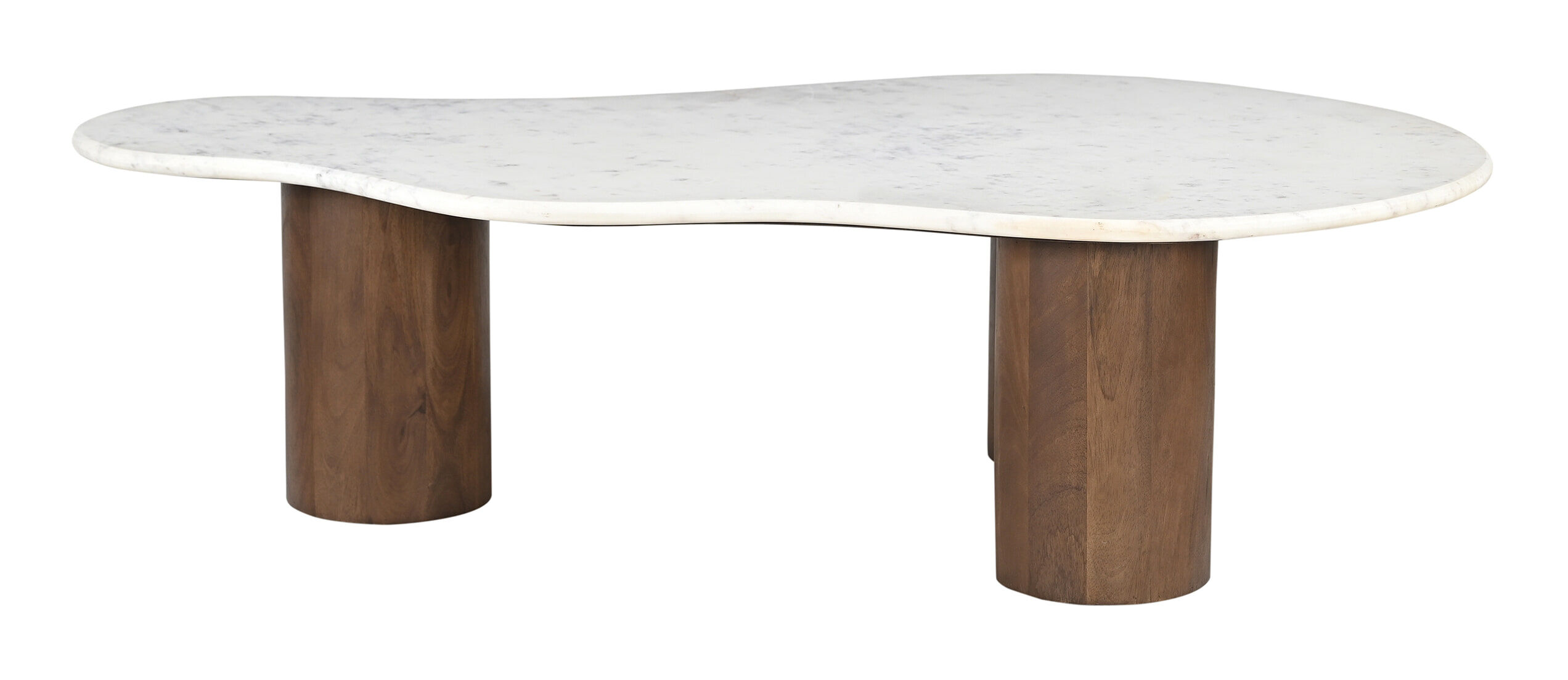 Artistiq Organische Salontafel Shaneen Marmer en mangohout, 135 x 80cm - Wit - 4055195146558