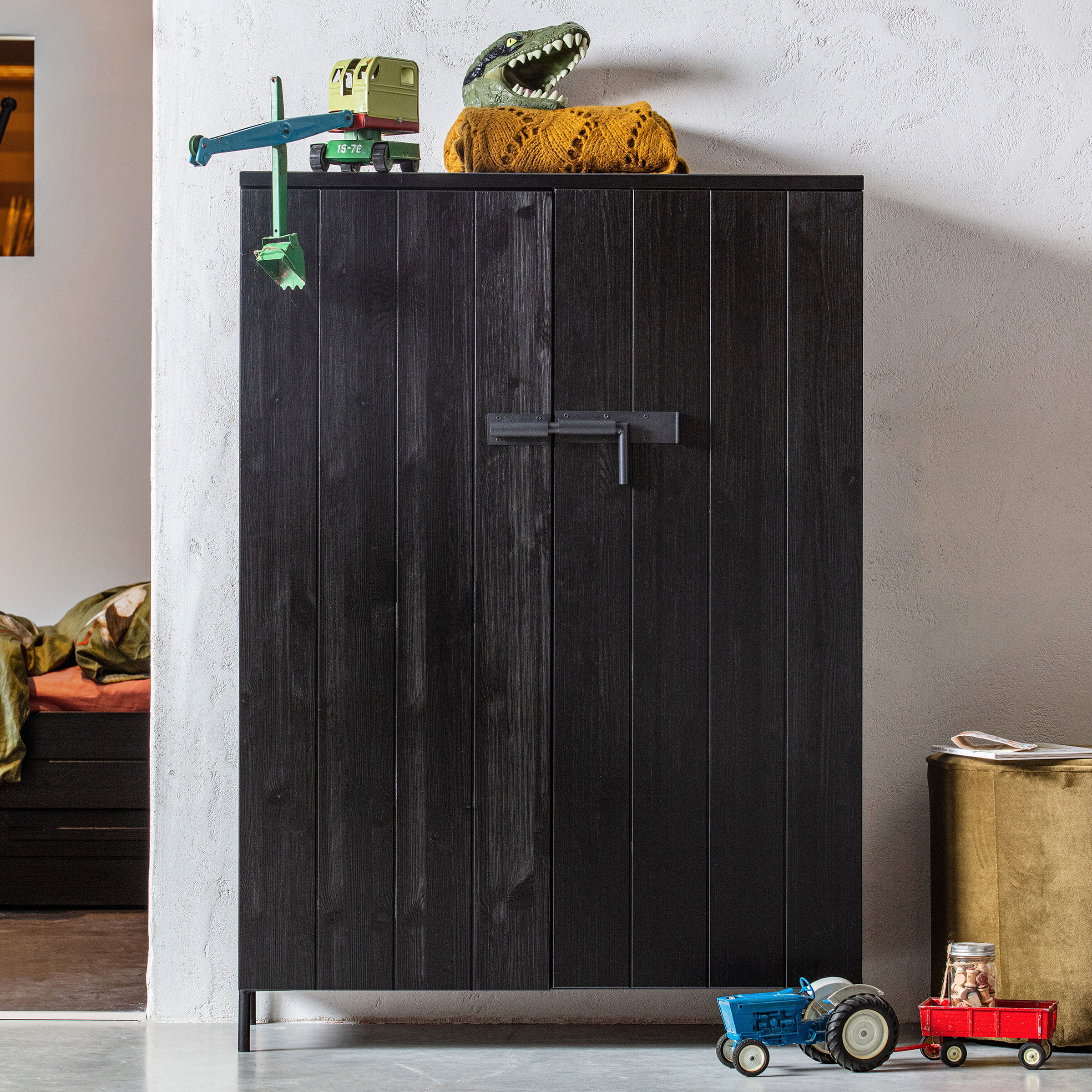 WOOOD Opbergkast Bruut - Zwart - 8714713077915