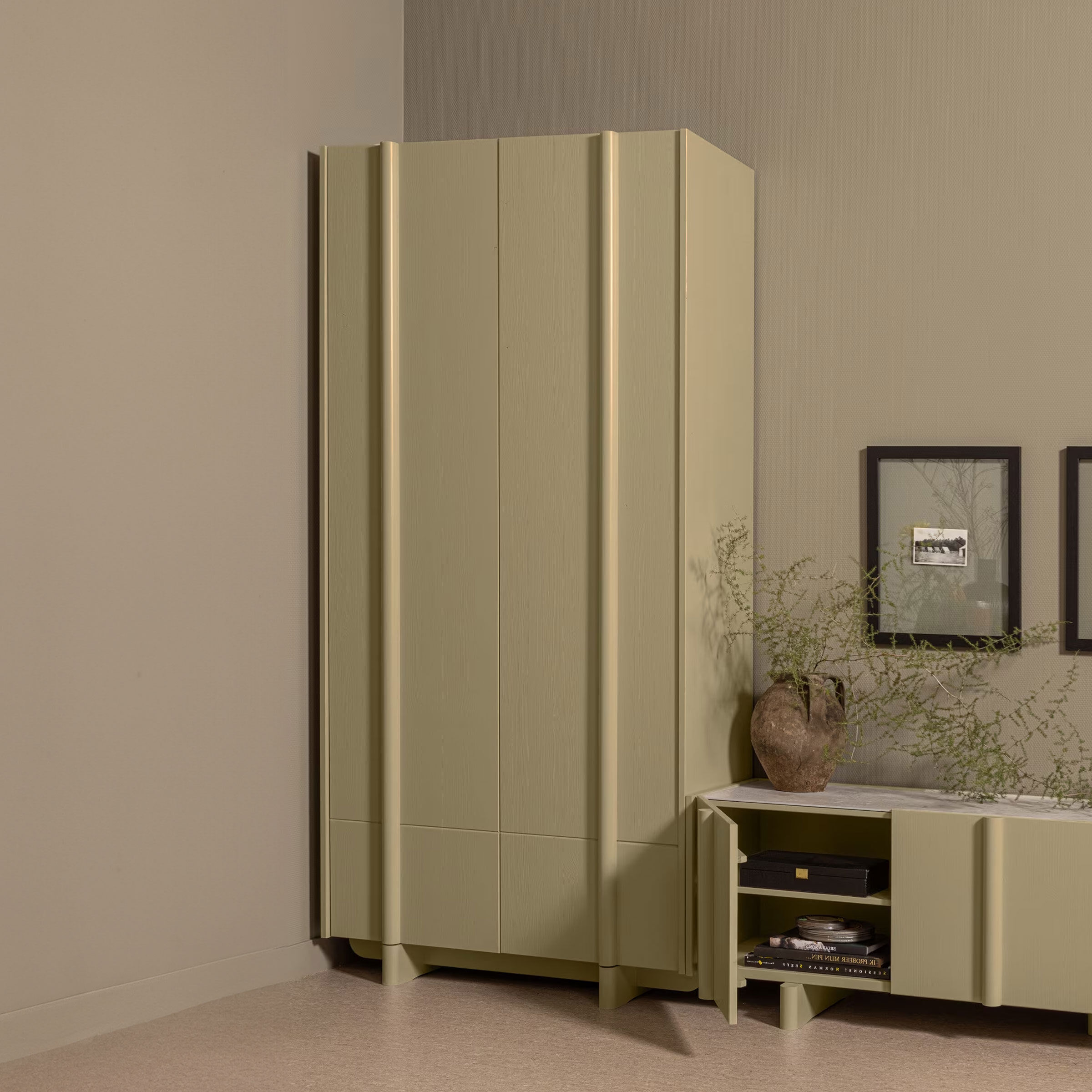 WOOOD Opbergkast Basu Grenen - Moss - Exclusive - 8714713201396