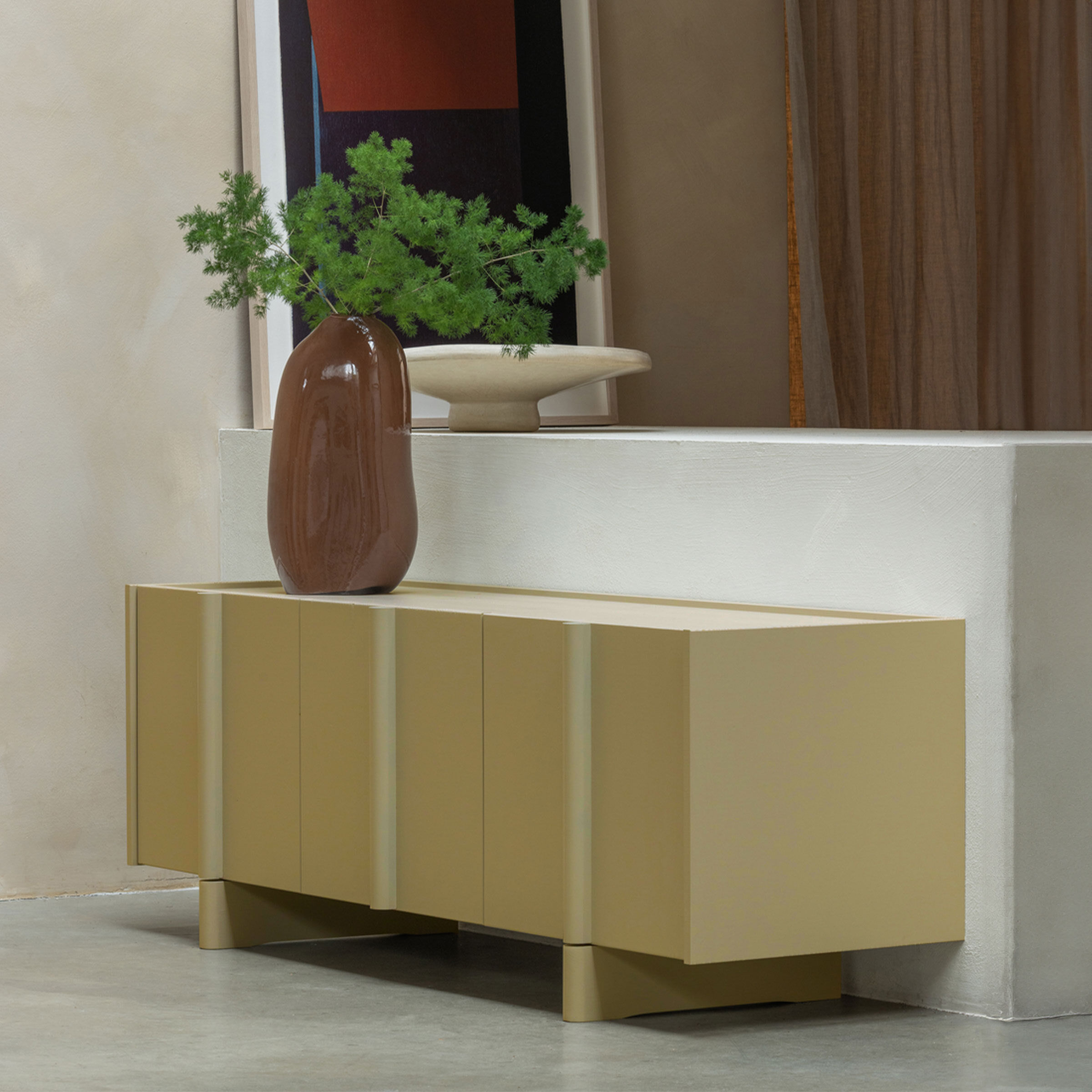 WOOOD TV-meubel Basu Grenen, 152cm - Moss - Exclusive - 8714713219742