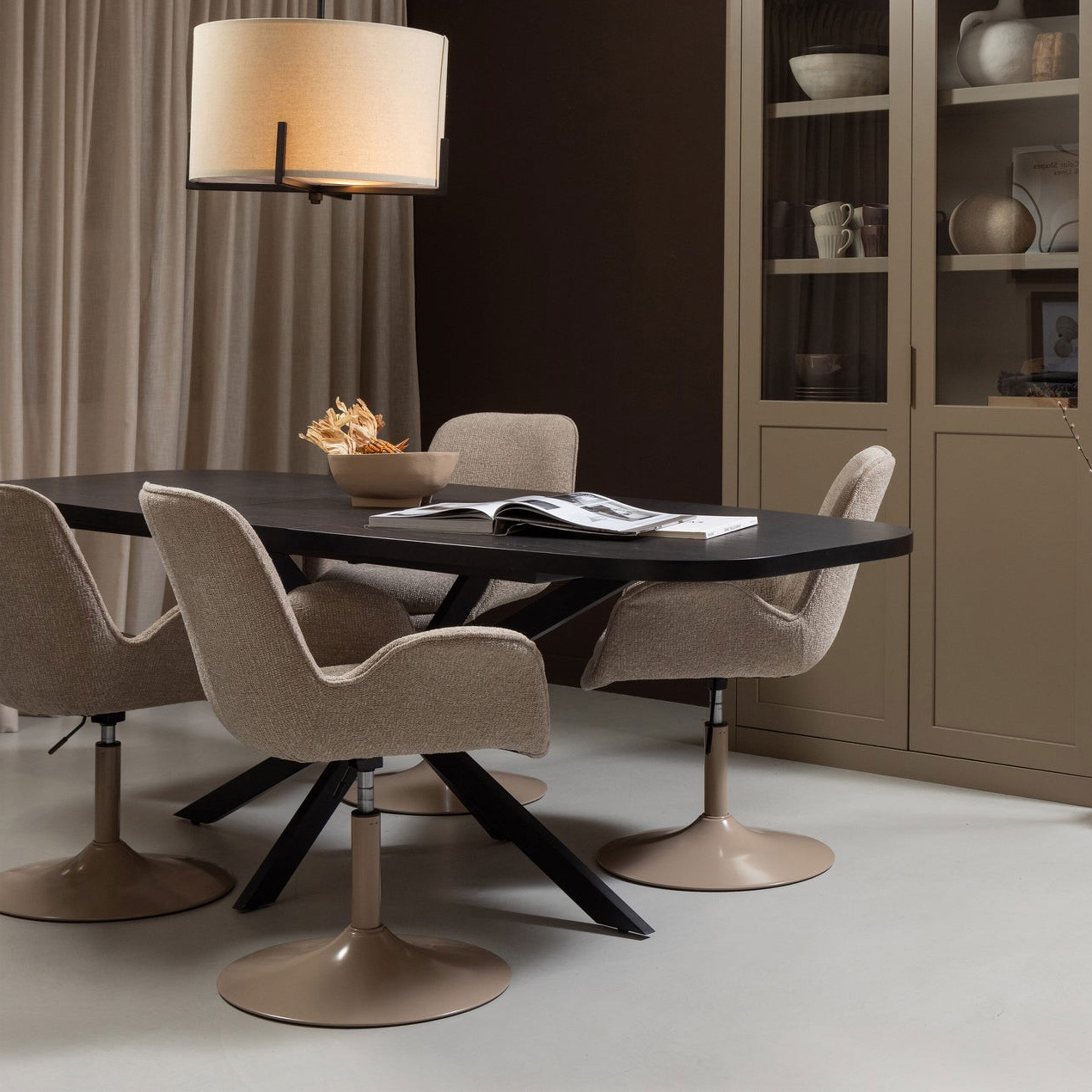 WOOOD Uitschuifbare Eettafel Arros Deens Ovaal, 180-220 x 90cm - Zwart - 8714713219698