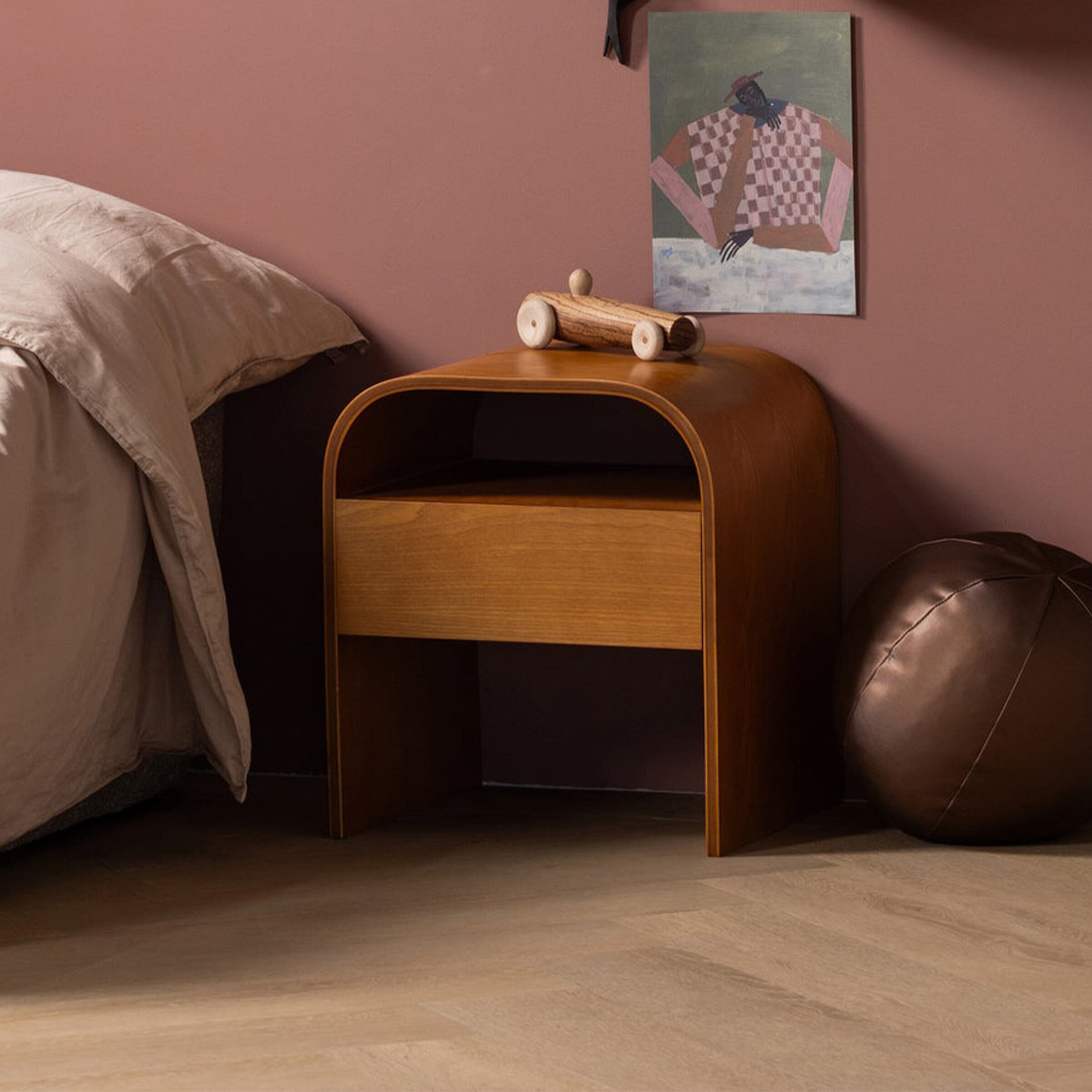 WOOOD Nachtkastje/Bijzettafel Momo Met 1 lade - Bruin - 8714713247035