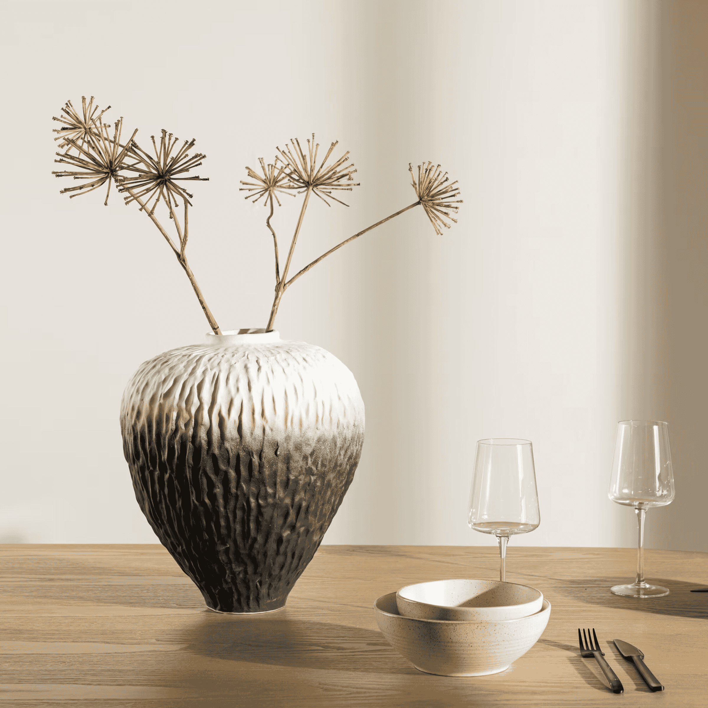 Nohr Vaas Cortez 34cm hoog - Beige - 7340220820860