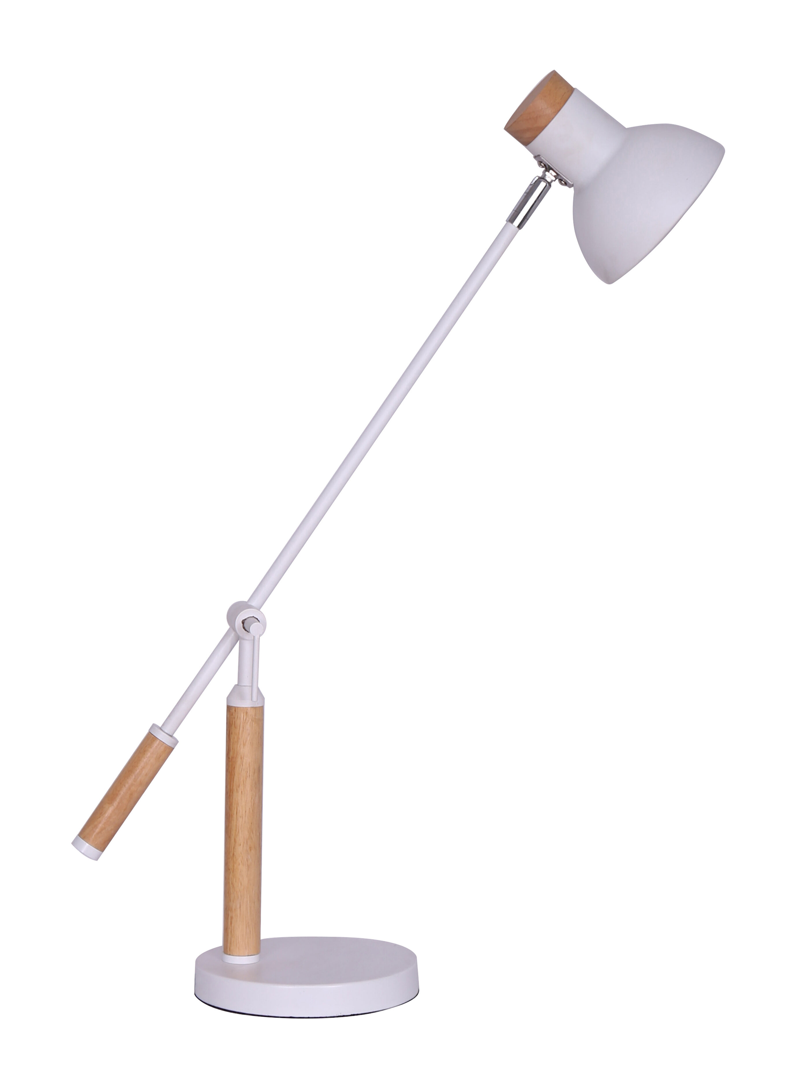 Artistiq Tafellamp Maynor Verstelbaar, Metaal en hout - Wit - 4251744807141