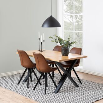 Bendt Eettafel Steyn met kruispoot, 160 x 90cm - Hout - 5713941104953