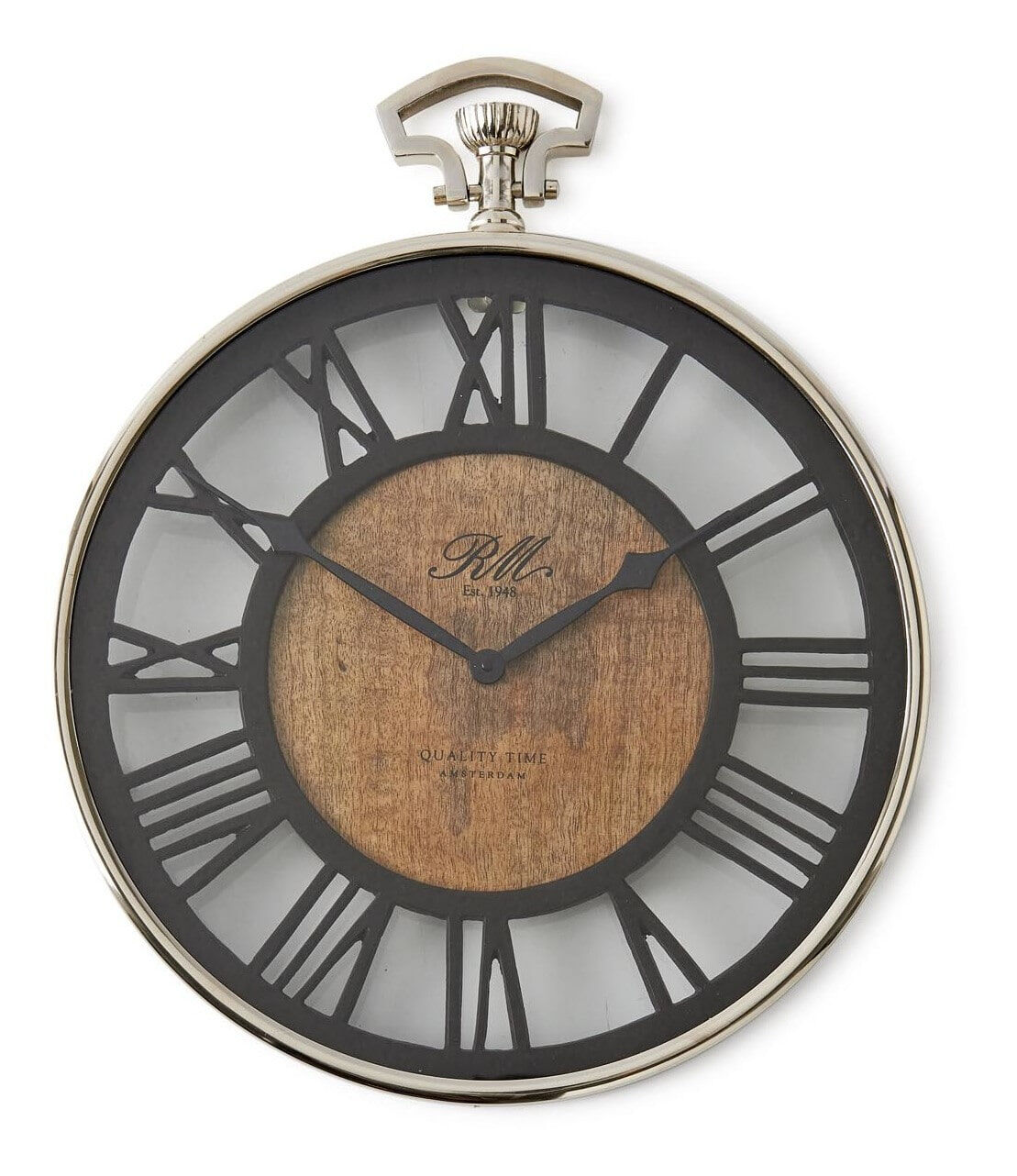 Rivièra Maison Wandklok Quality Time - Brown - 8718056635344