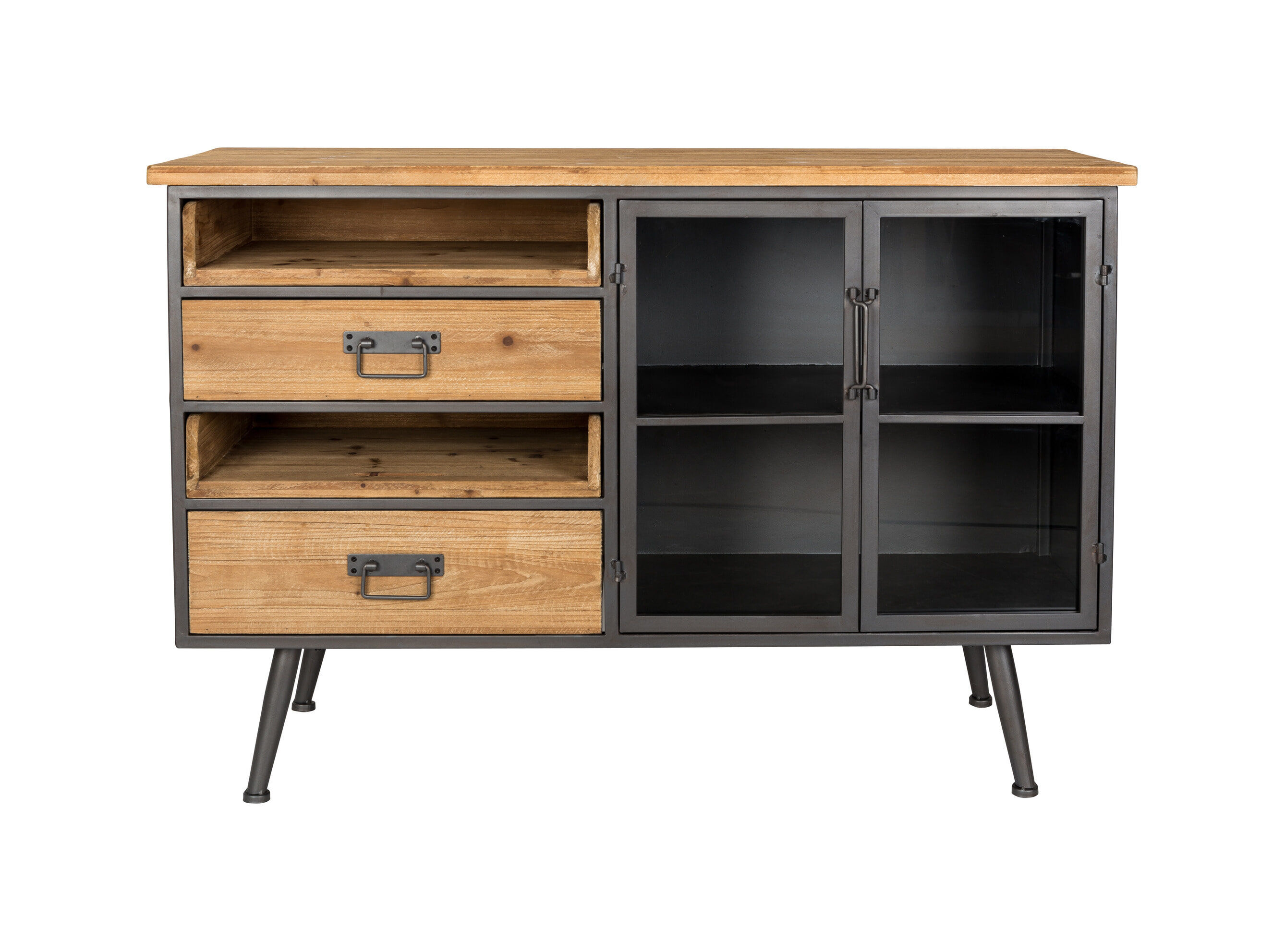 ZILT Industrieel Dressoir Clay 113cm - Hout - 9502876636556