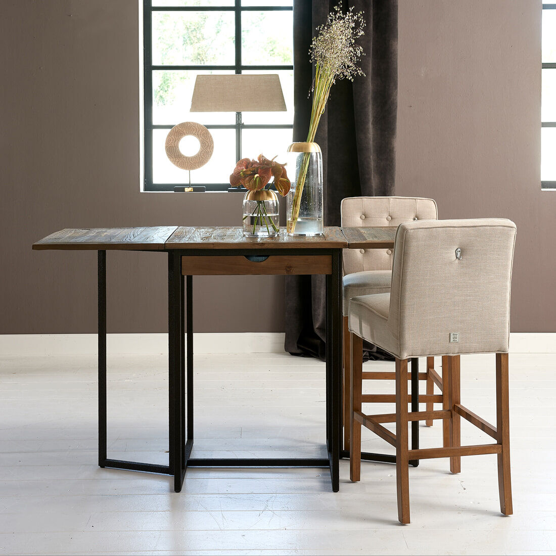 Rivièra Maison Uitschuifbare Bartafel Shelter Island 74-122-170 x 95cm - Black - 8720142221126