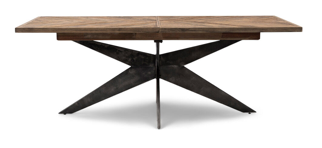 Rivièra Maison Uitschuifbare Eettafel Falcon Crest Eikenhout, 220 - 320 x 100cm - Zwart - 8720142319120