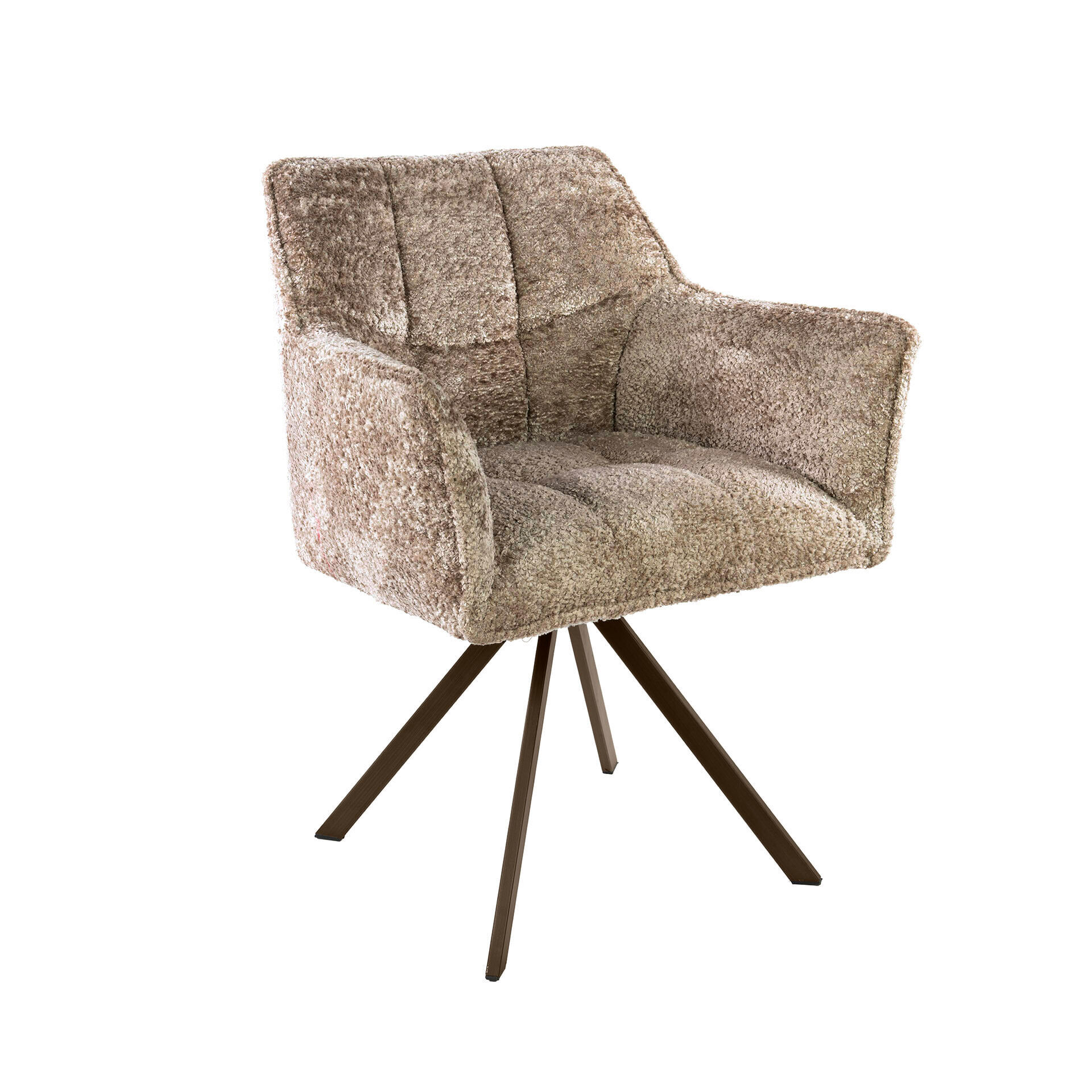 LifestyleFurn Draaibare Eetkamerstoel Thandie Alura stof - Zand/Bruin - 9507282731697