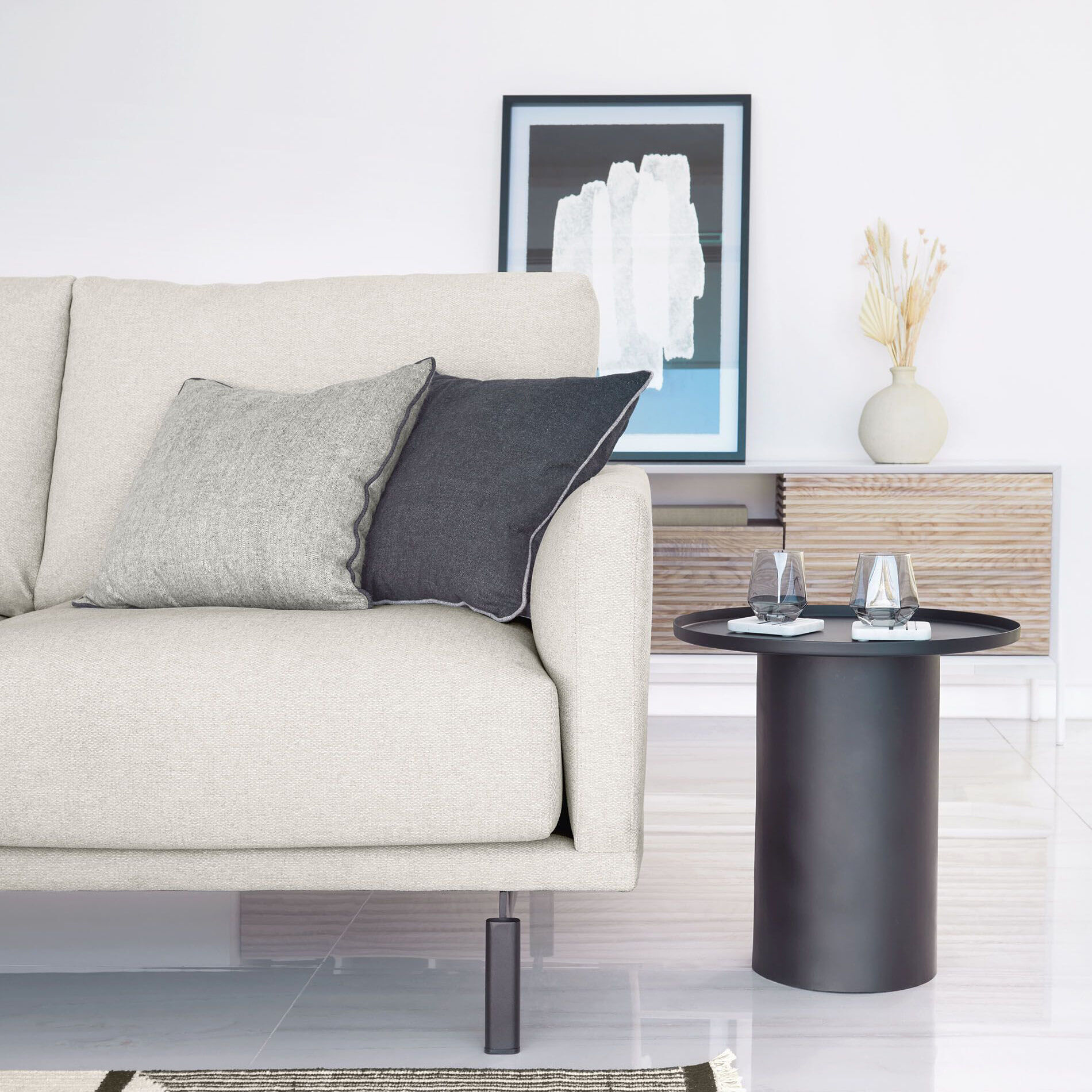 Kave Home Ronde Bijzettafel Fleksa 45cm - Zwart - 8433840694757
