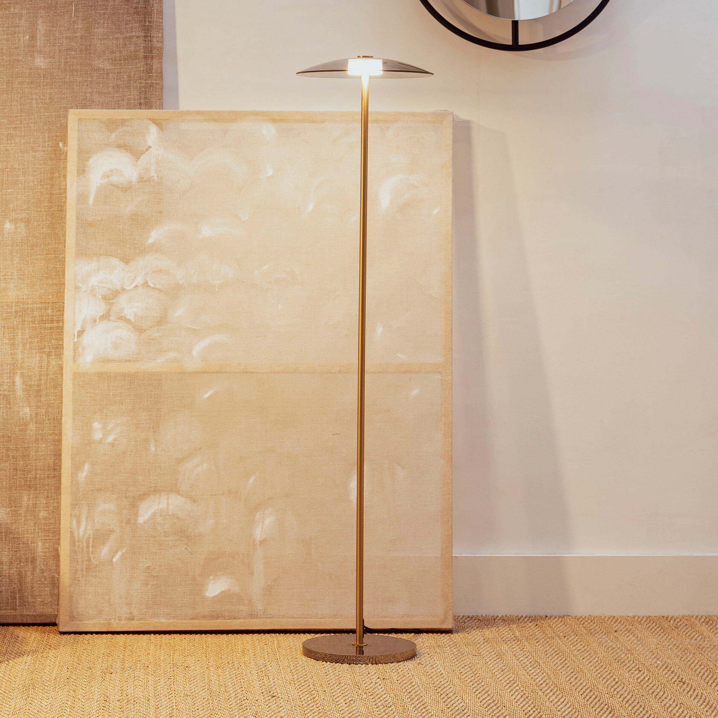 Zuiver Vloerlamp Float Glas, 132cm - Goud - 8718548059702
