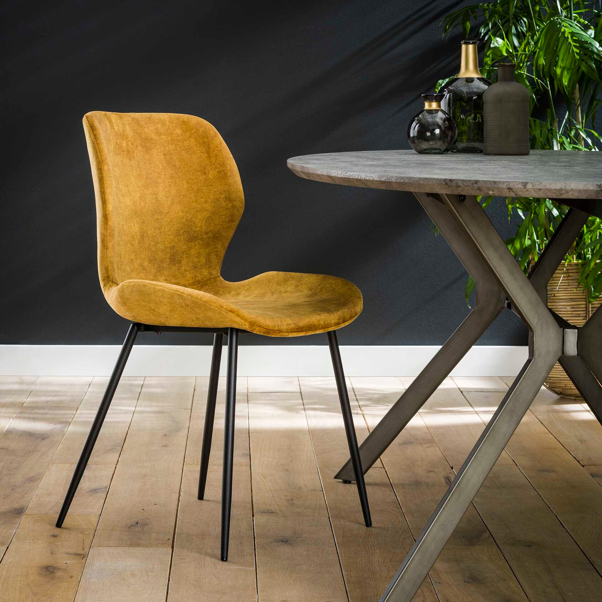 Eetkamerstoel Gael Velvet - Goud - 9504549244280