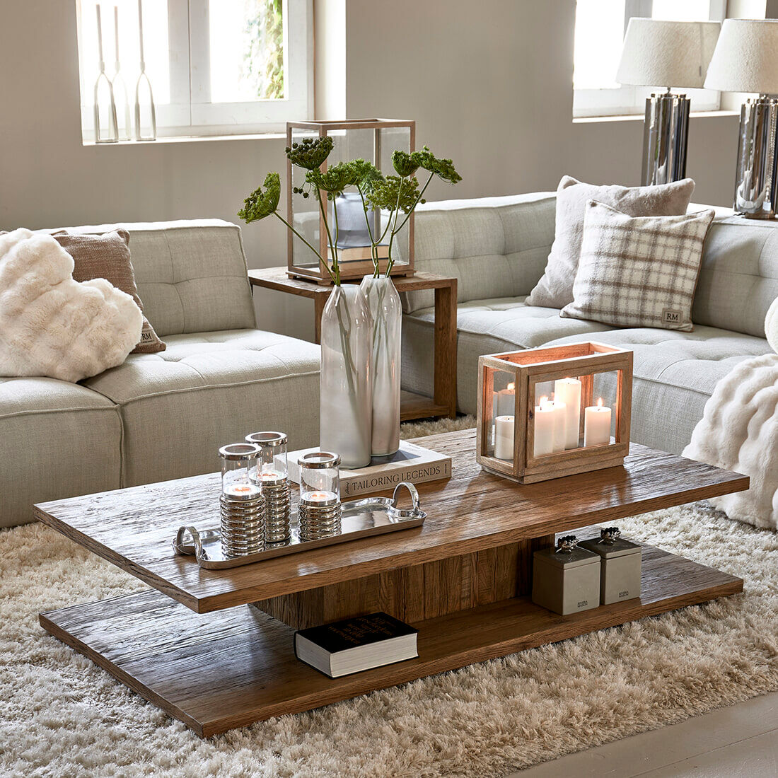 Rivièra Maison Salontafel Vermont Eikenhout, 160 x 80cm - Bruin - 8720794044272