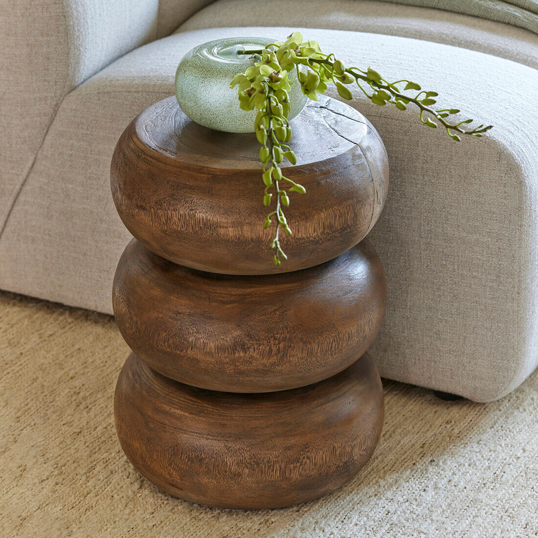 Rivièra Maison Ronde Bijzettafel Cala Carbo Suarhout, 35cm - Bruin - 8720794118584