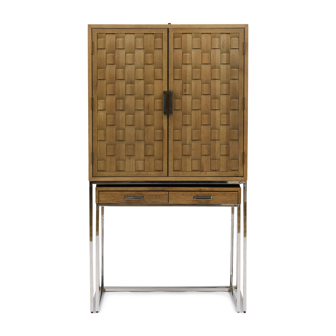 Rivièra Maison Wijnkast/Opbergkast Southend Eikenhout, 182 x 100cm - Bruin - 8720794119796