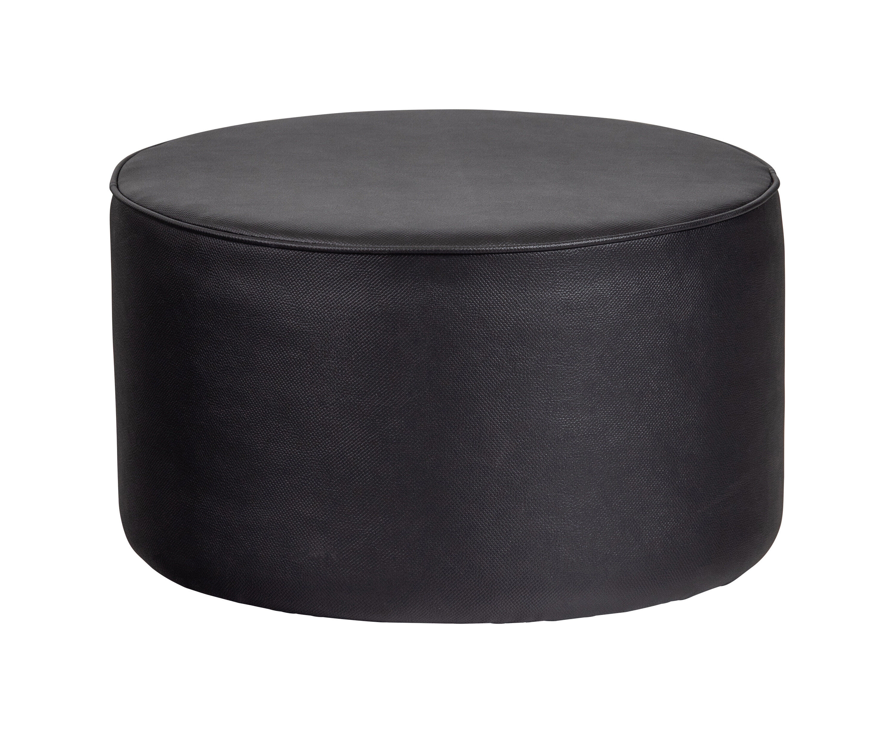WOOOD Poef Sara Laag, PU - Zwart - Exclusive - 8714713251131
