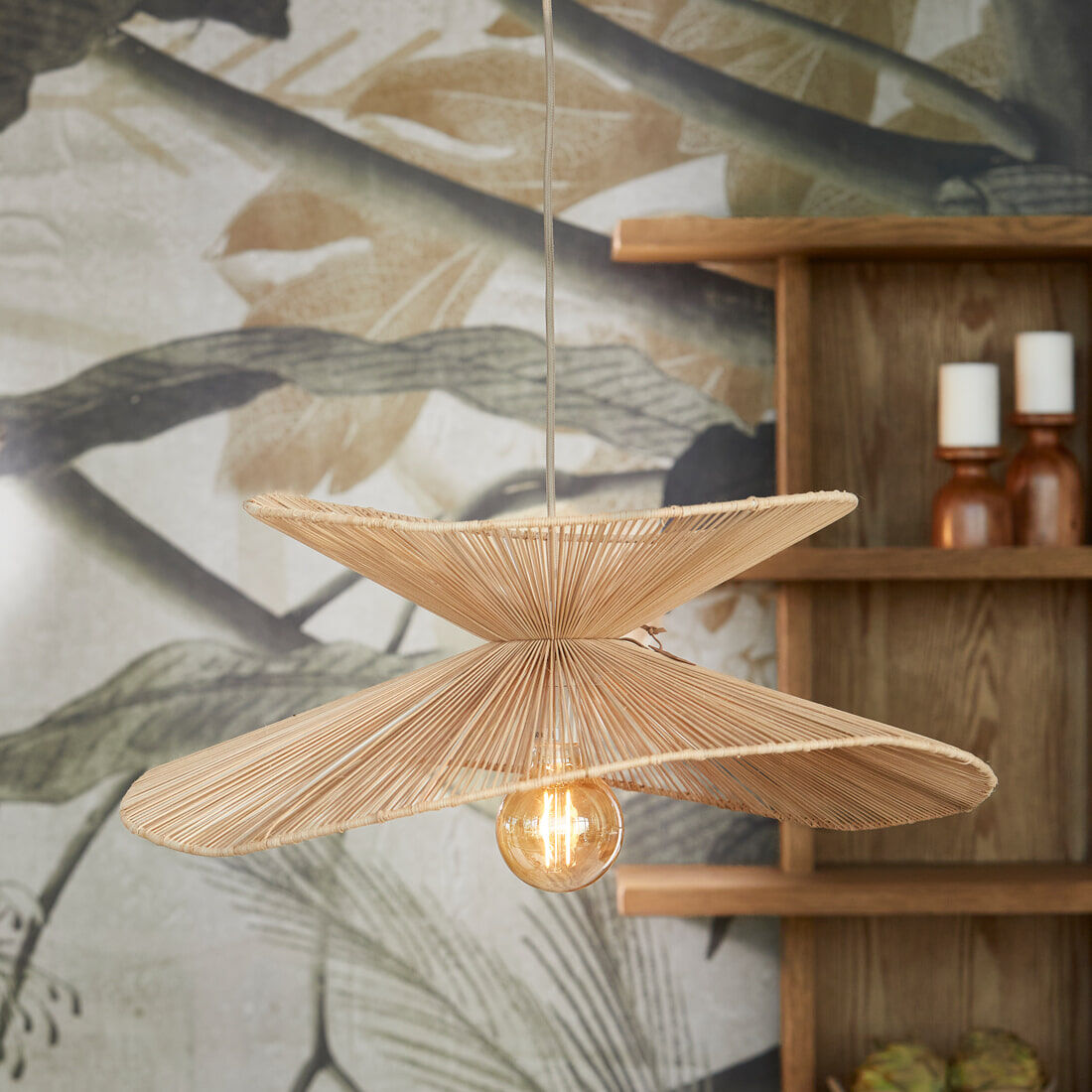 Rivièra Maison Hanglamp Bayu Riet, 65cm - Naturel - 8721148201112