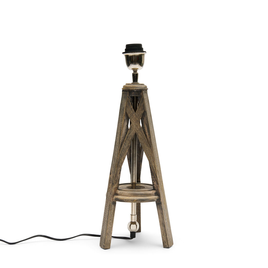 Rivièra Maison Tafellamp Chicago Mangohout, 45cm hoog (excl. kap) - Bruin - 8721148219513